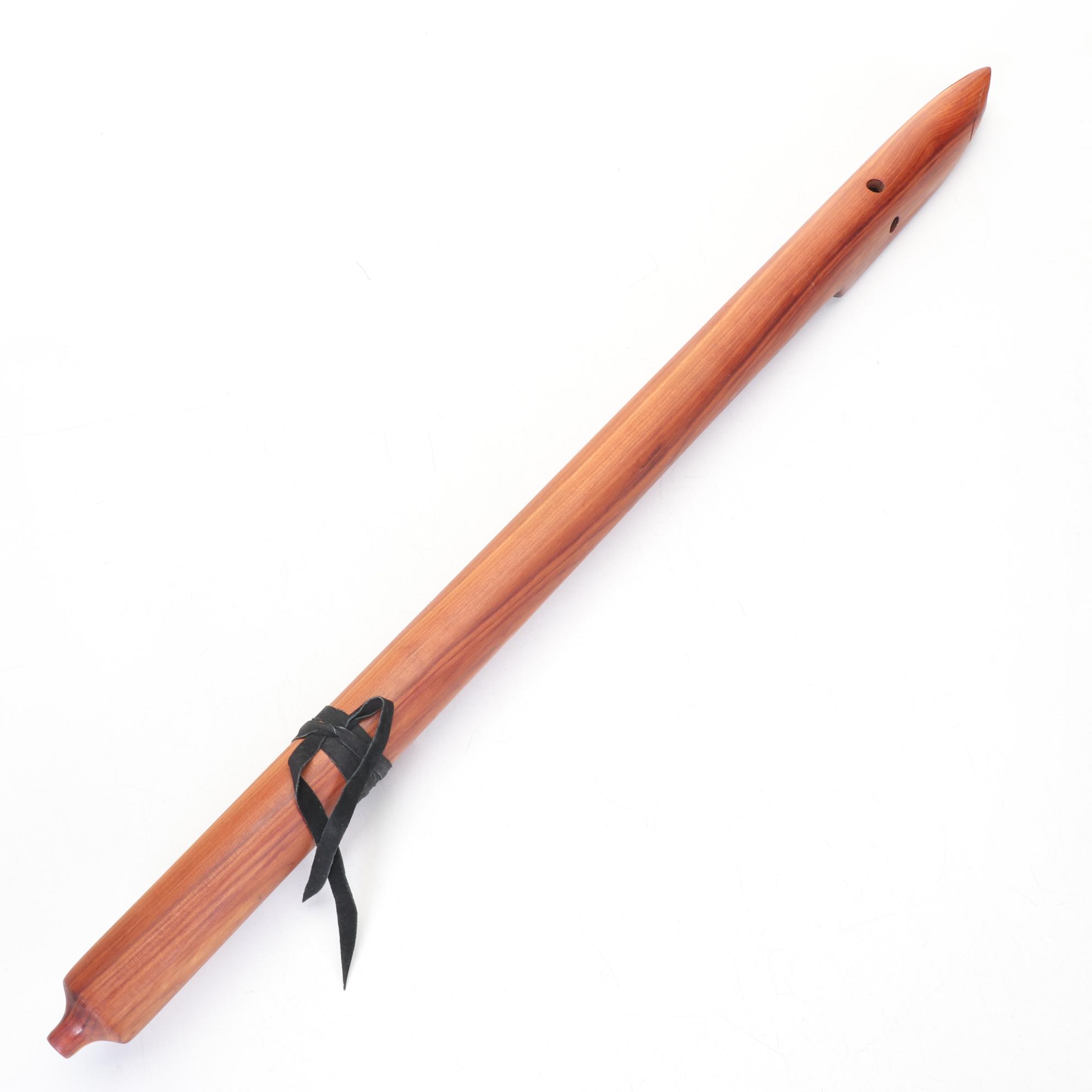 Carved Wooden Native American Style Eagle Motif Flute