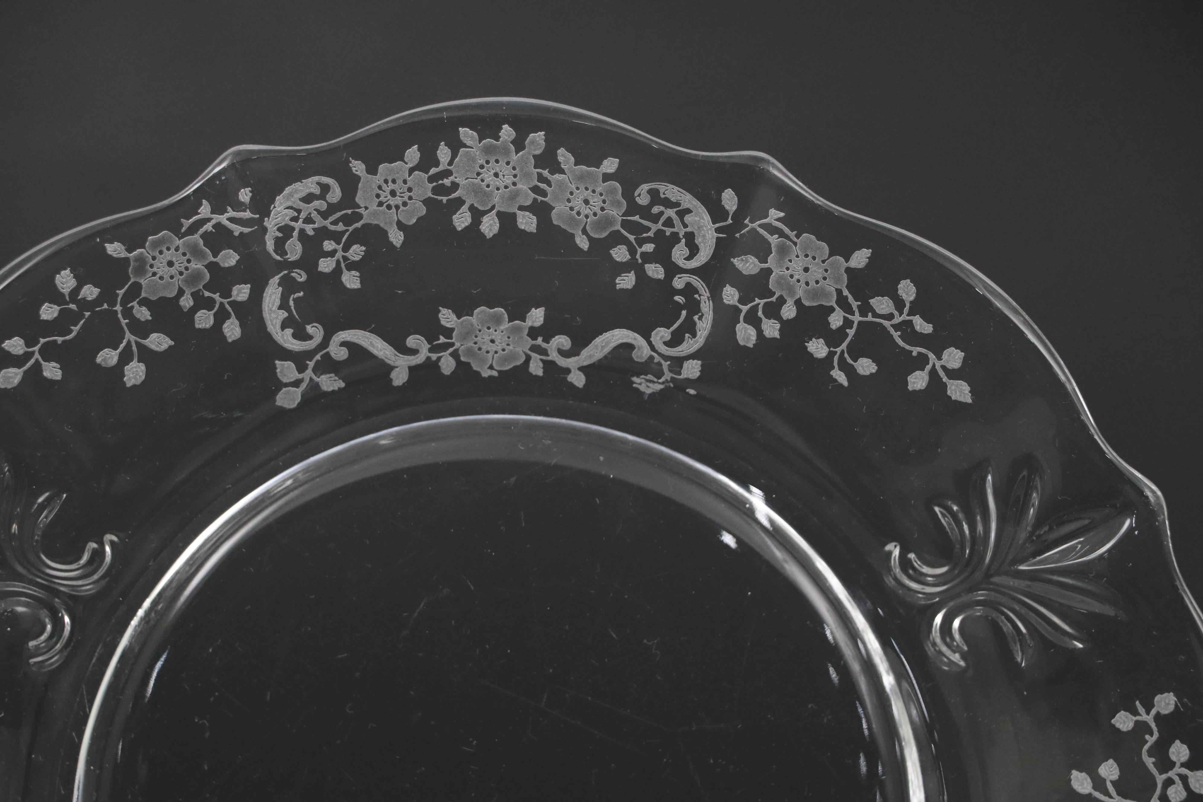 Fostoria "Meadow Rose" Glass Dinnerware, 1936–1975