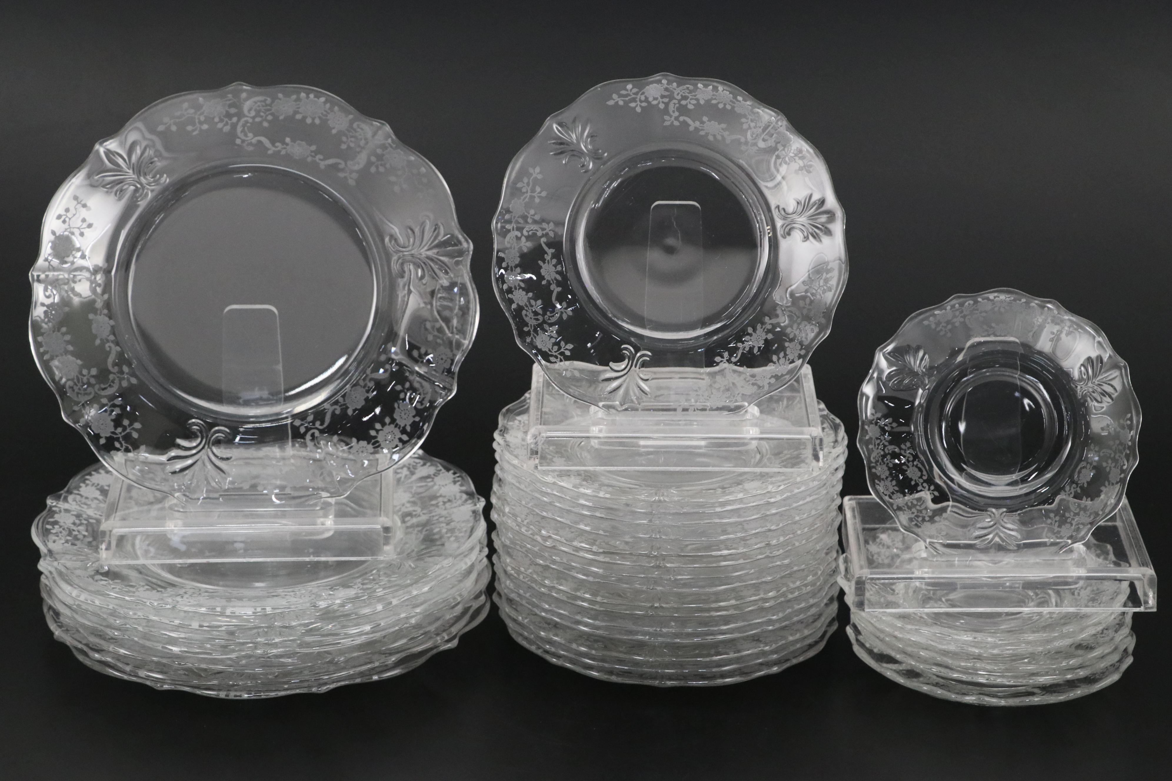 Fostoria "Meadow Rose" Glass Dinnerware, 1936–1975
