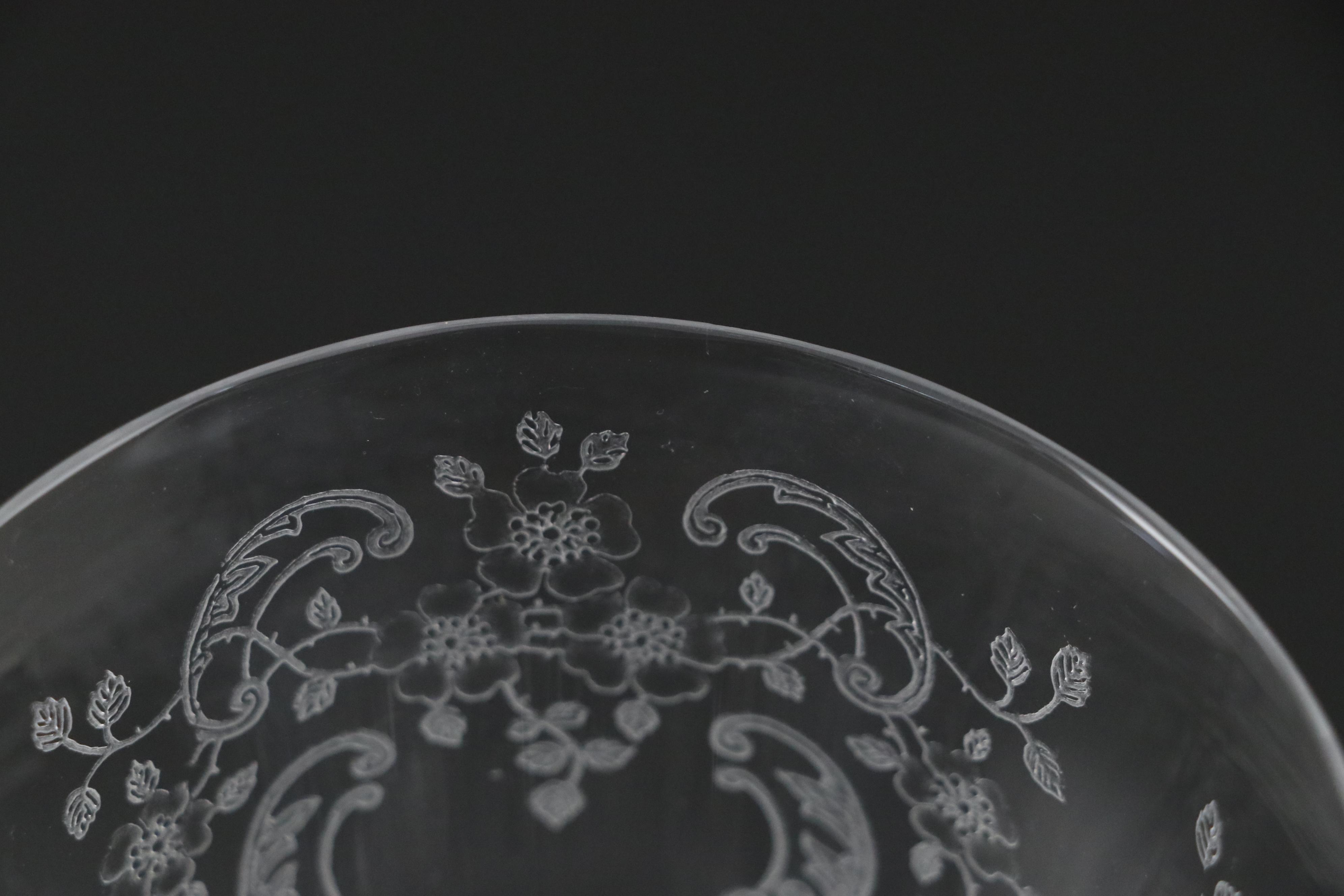 Fostoria "Meadow Rose" Glass Dinnerware, 1936–1975