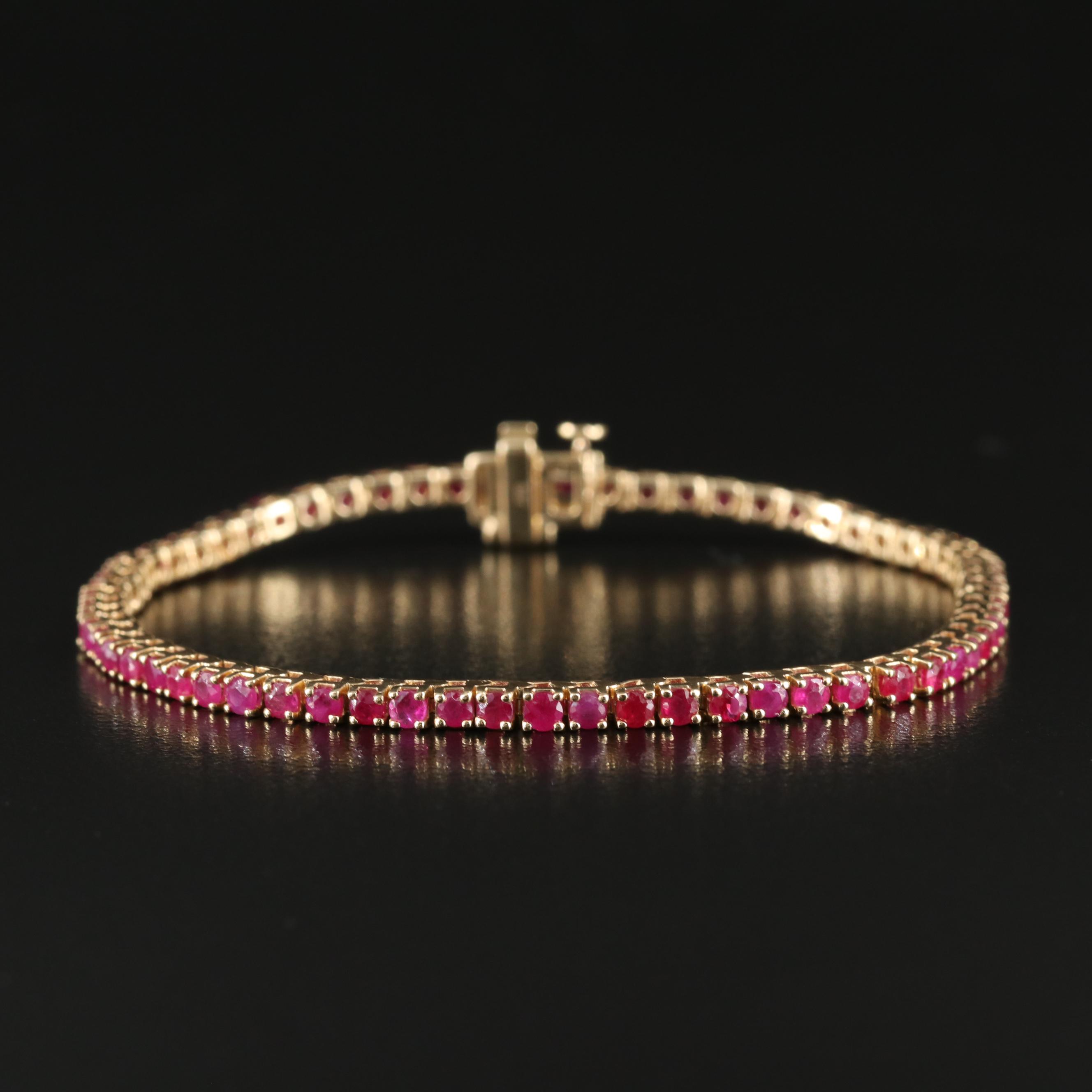 14K Ruby Line Bracelet