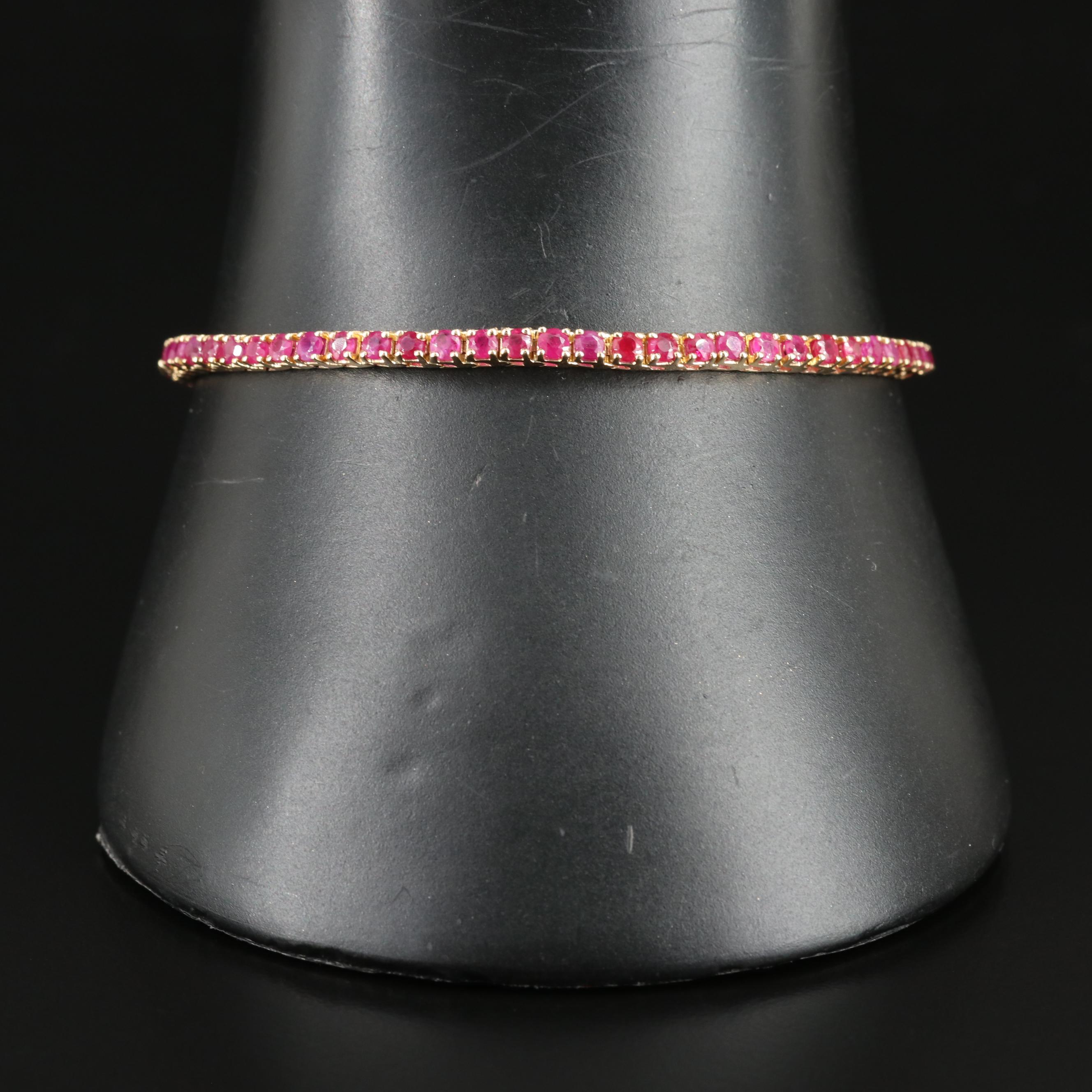 14K Ruby Line Bracelet