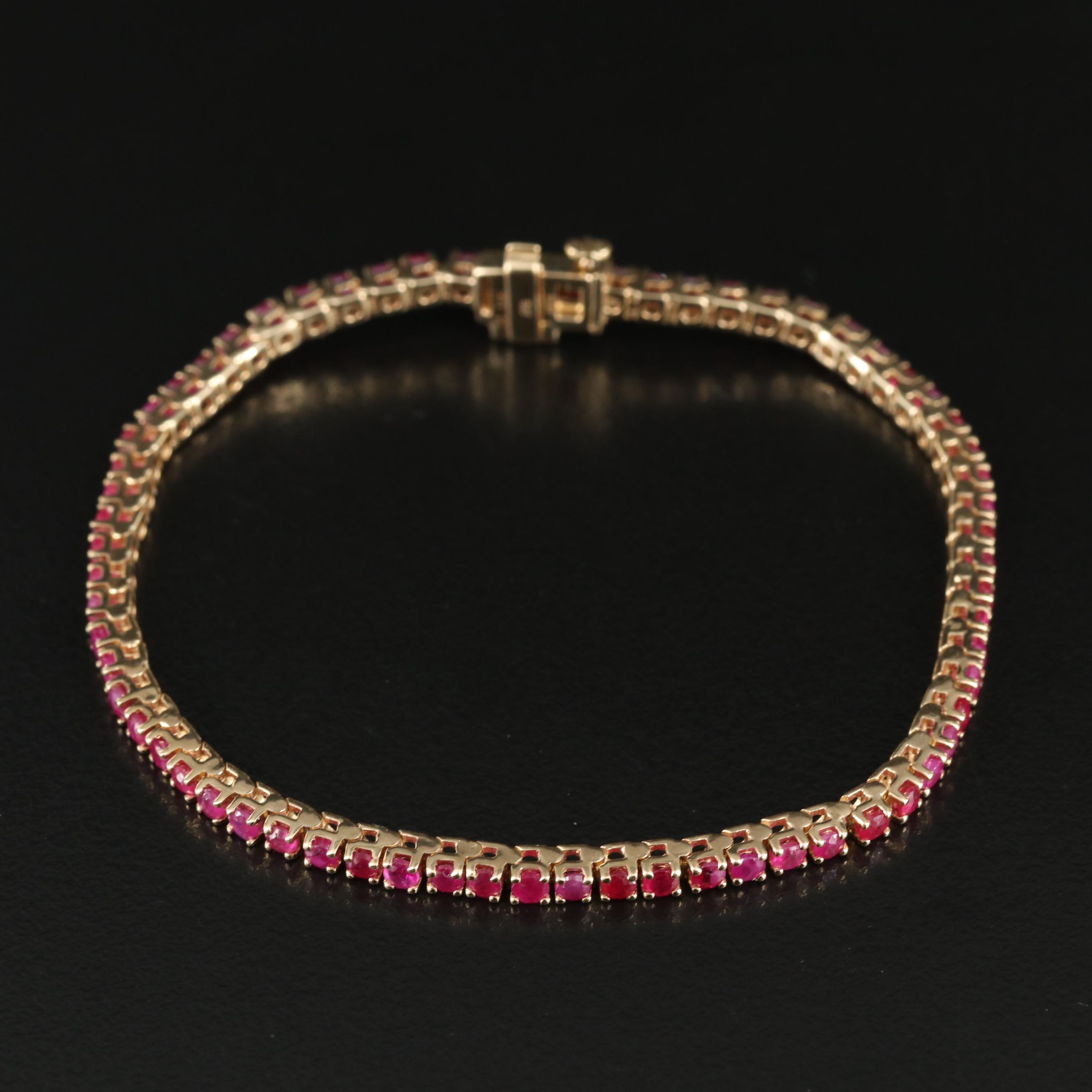 14K Ruby Line Bracelet