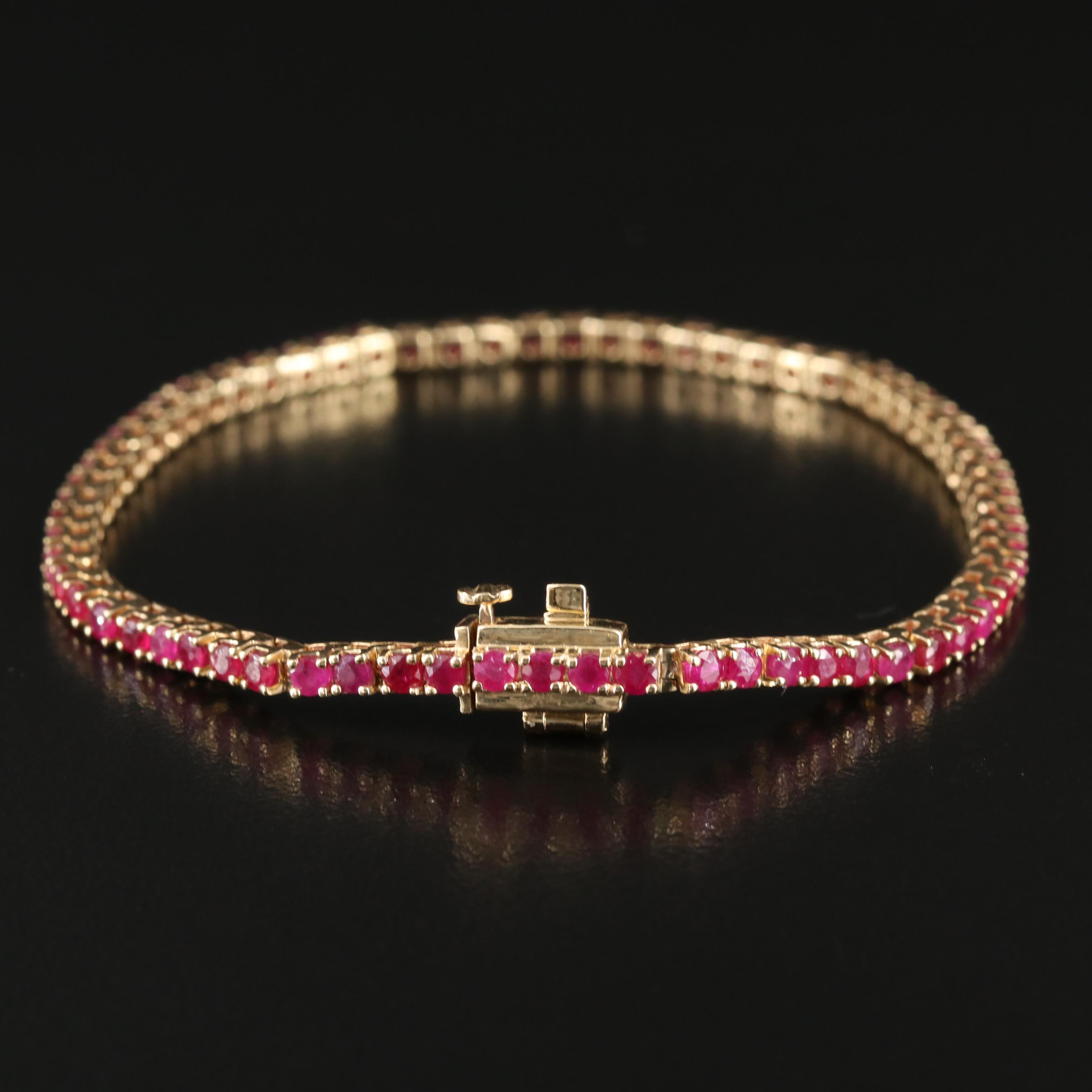 14K Ruby Line Bracelet