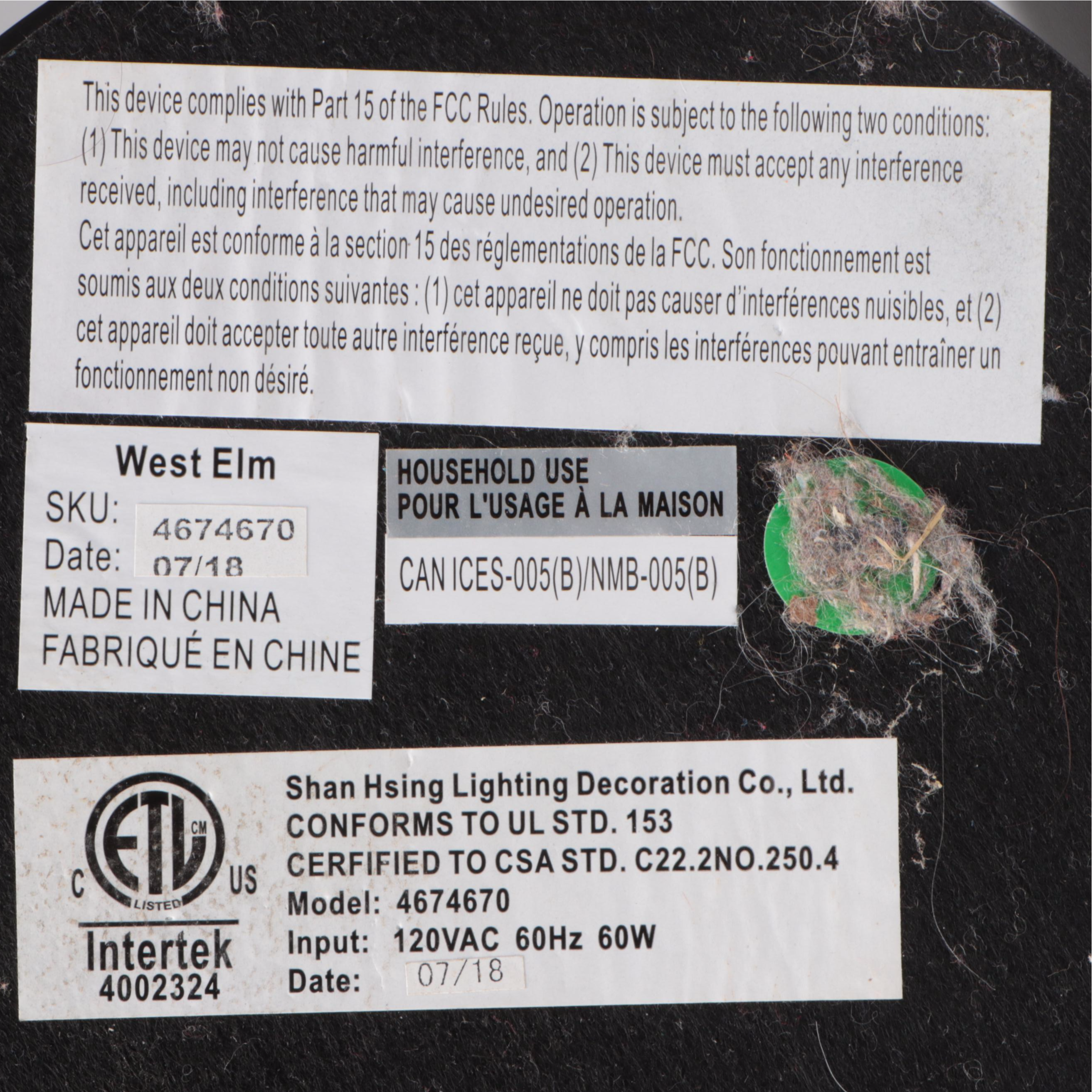 Ralph Lauren Glass Table Lamp, West Elm Jar Desk Lamp, Maxim Small Spotlight