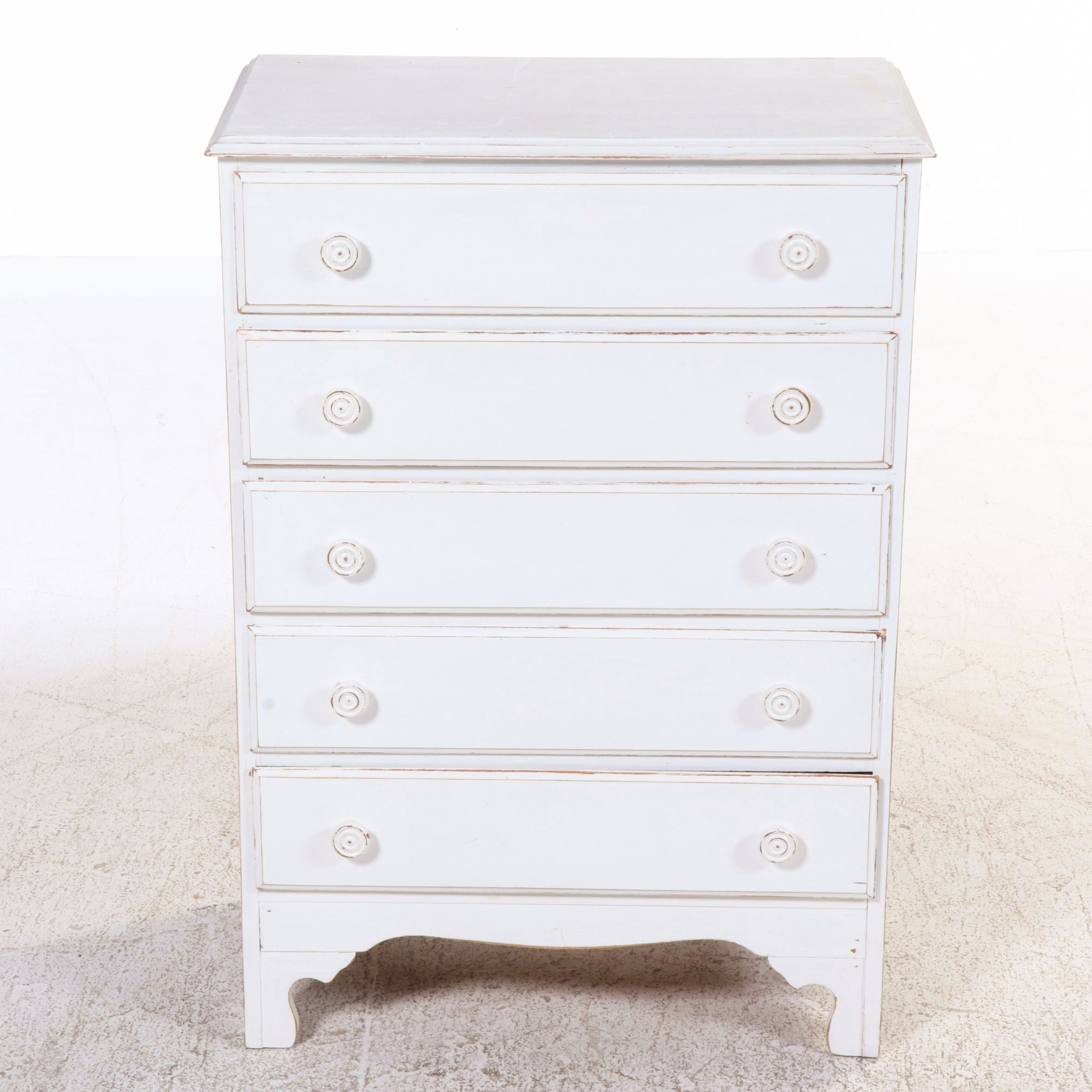 Painted Wood Chest of Drawers, Desk and Side Table, Mid-20th Century