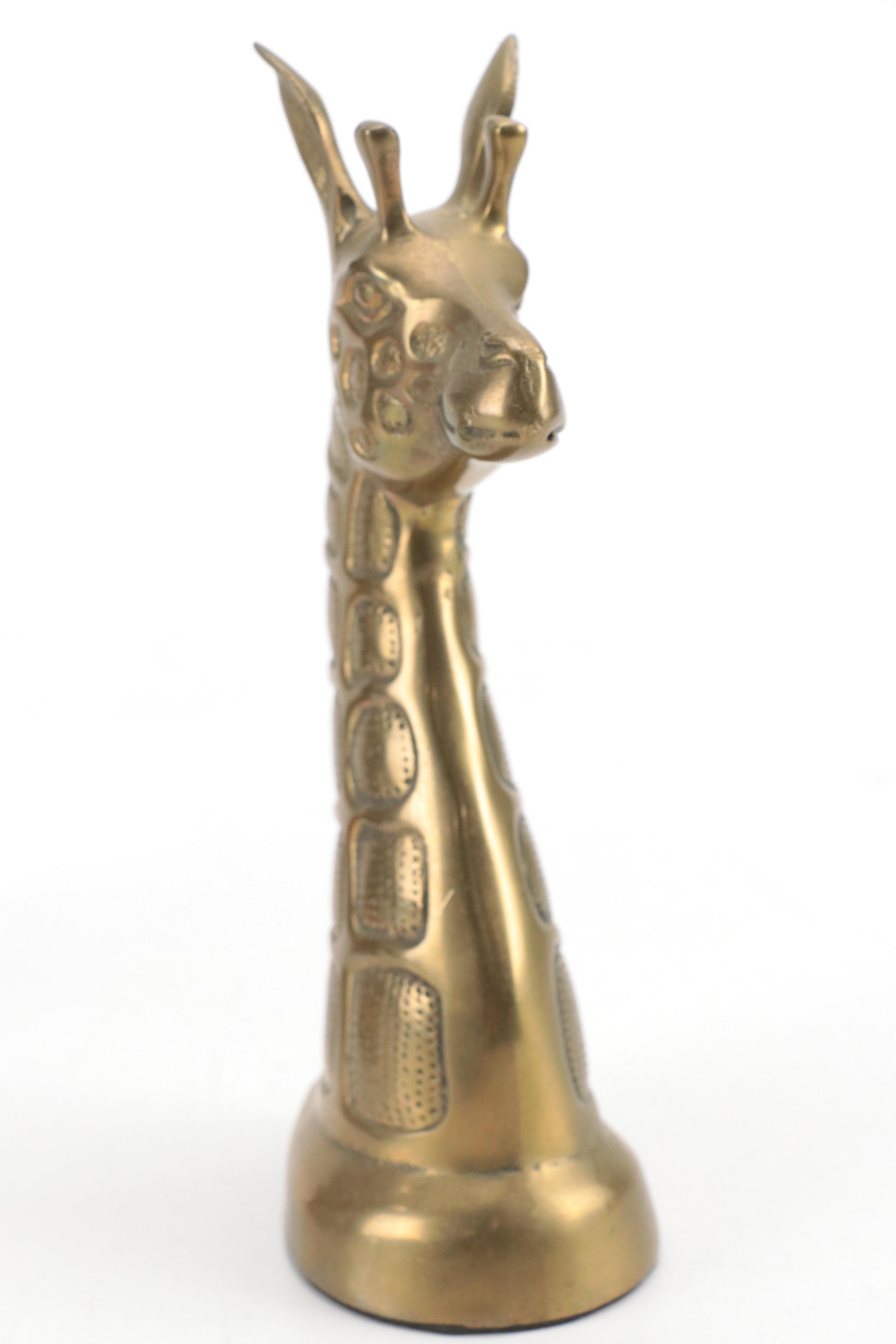 Brass Giraffe Bookends and Figurines