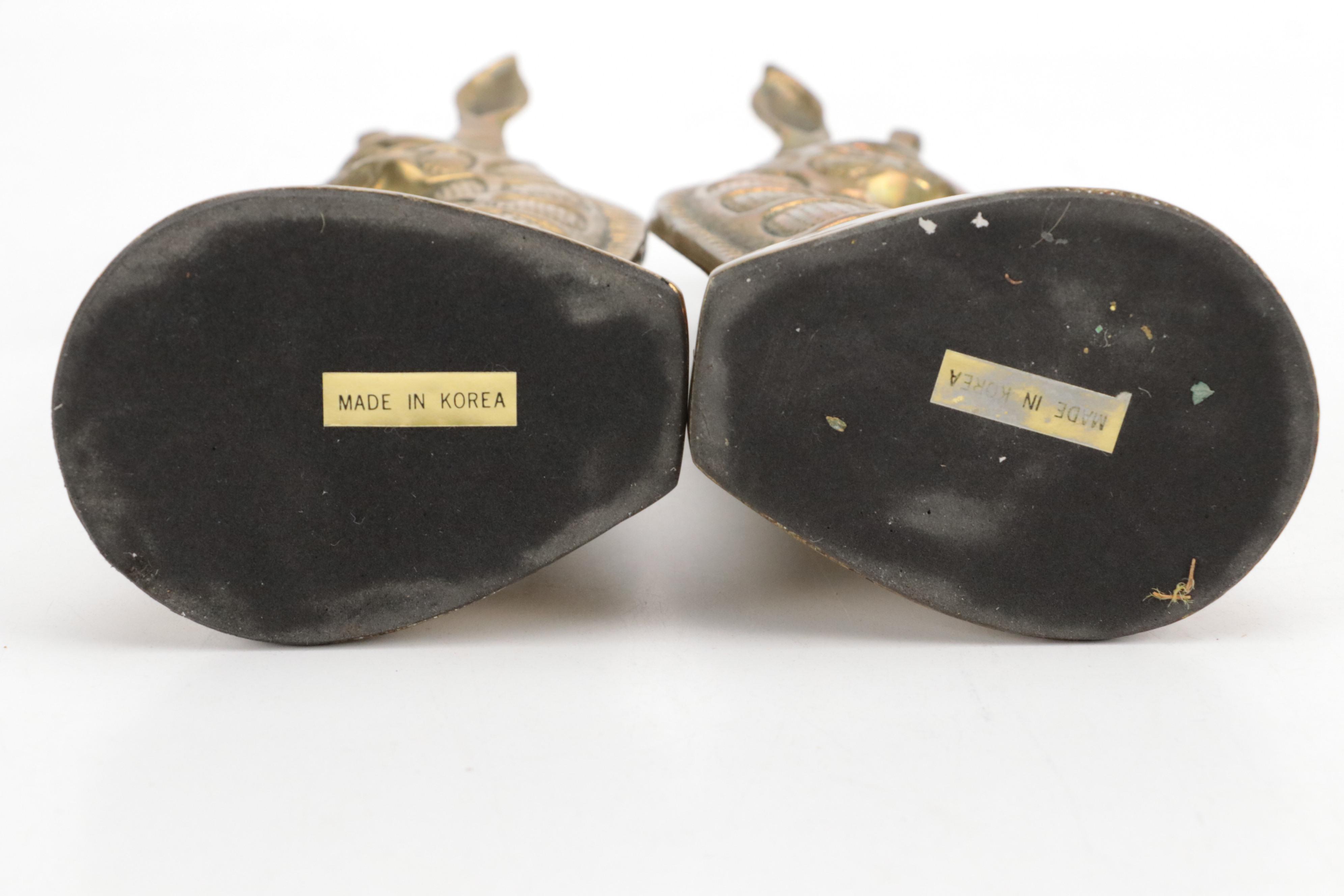 Brass Giraffe Bookends and Figurines