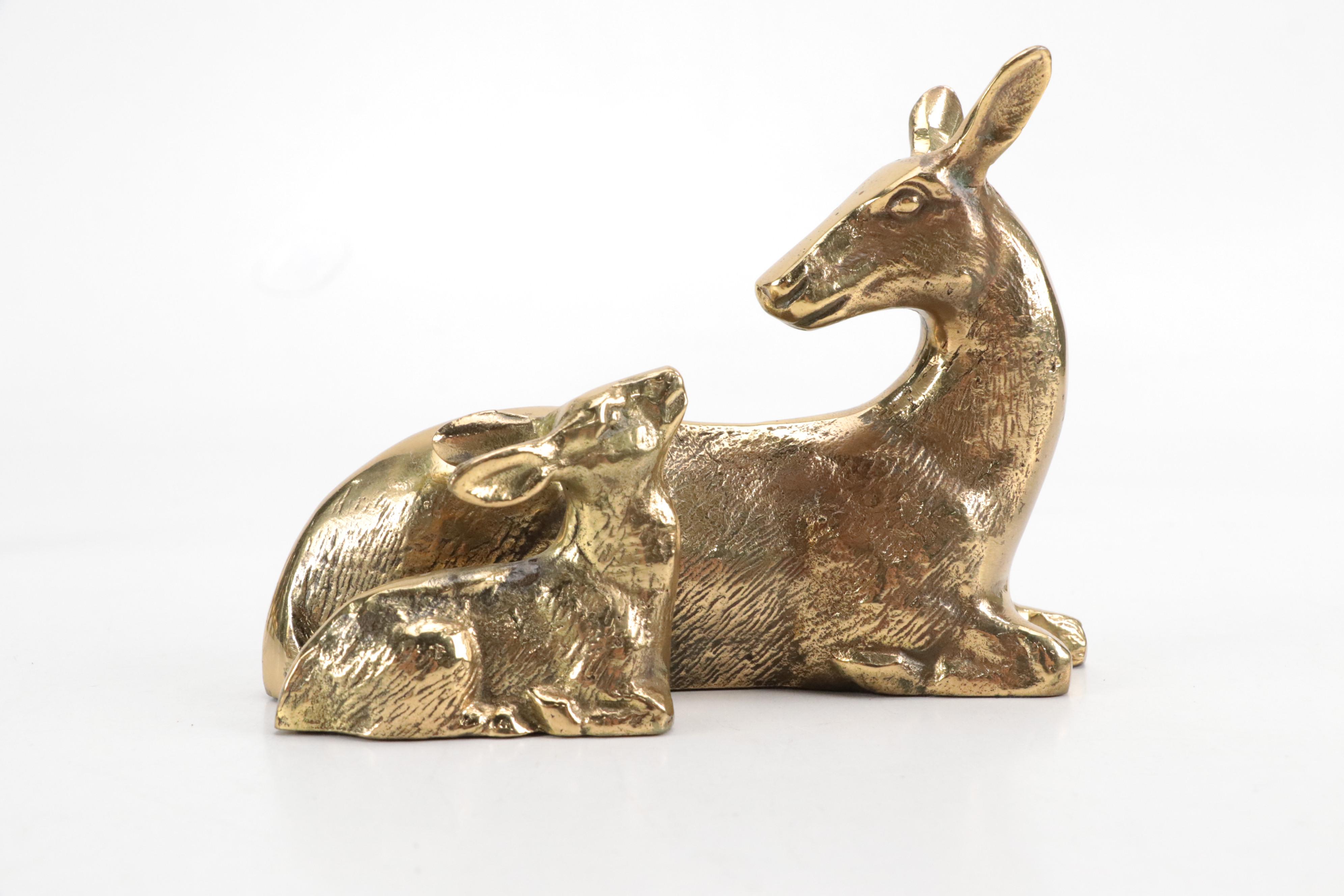 Brass Giraffe Bookends and Figurines