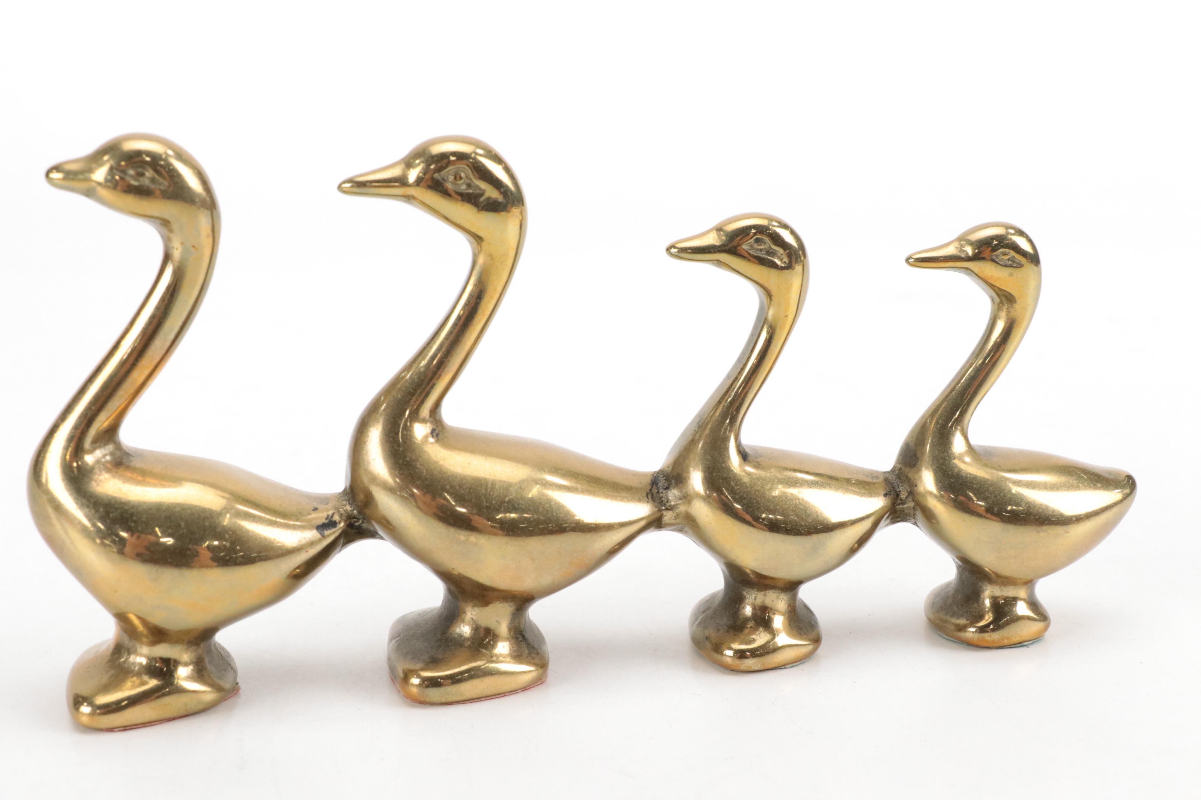 Brass Giraffe Bookends and Figurines