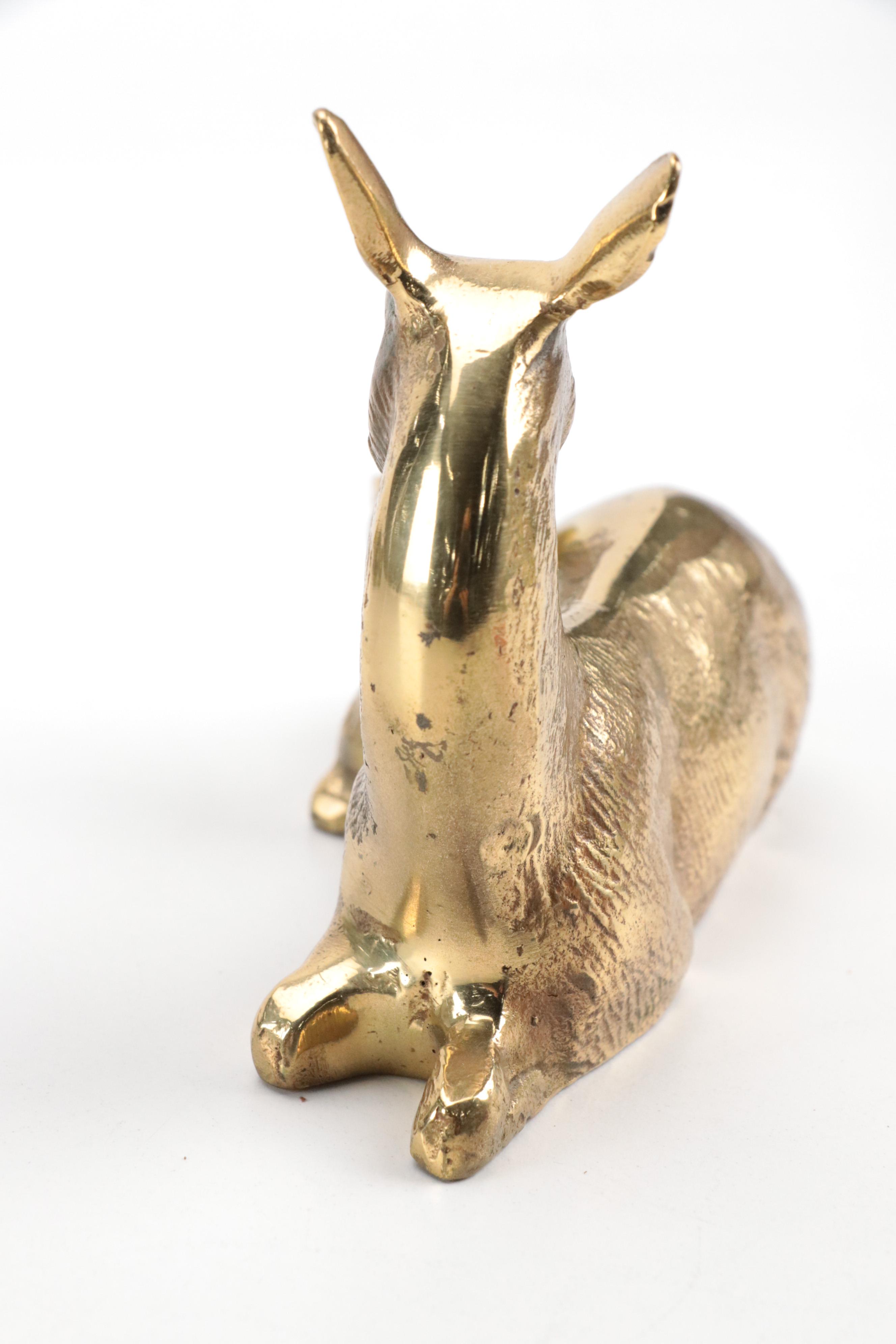 Brass Giraffe Bookends and Figurines