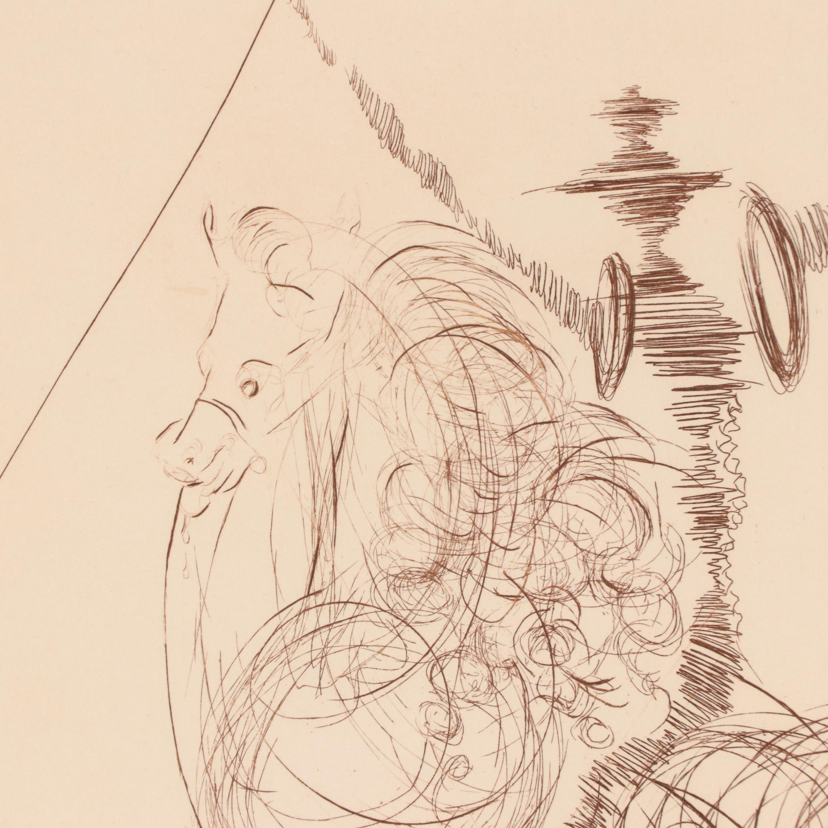 Salvador Dalí Second Edition Etching "Horseman," 1975