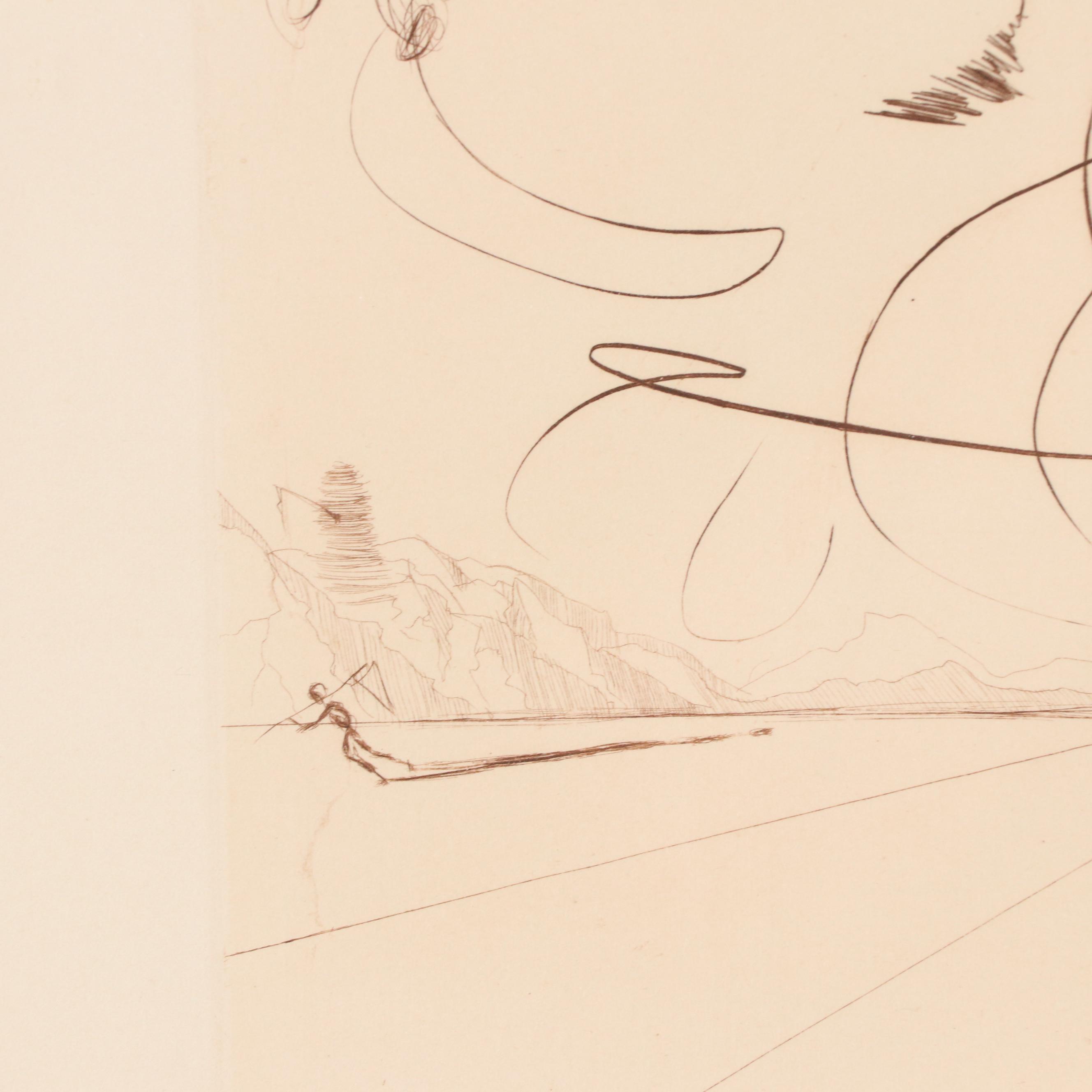 Salvador Dalí Second Edition Etching "Horseman," 1975