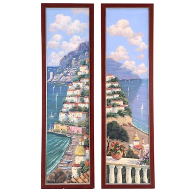 Cityscape Oil Paintings of Positano Coastline