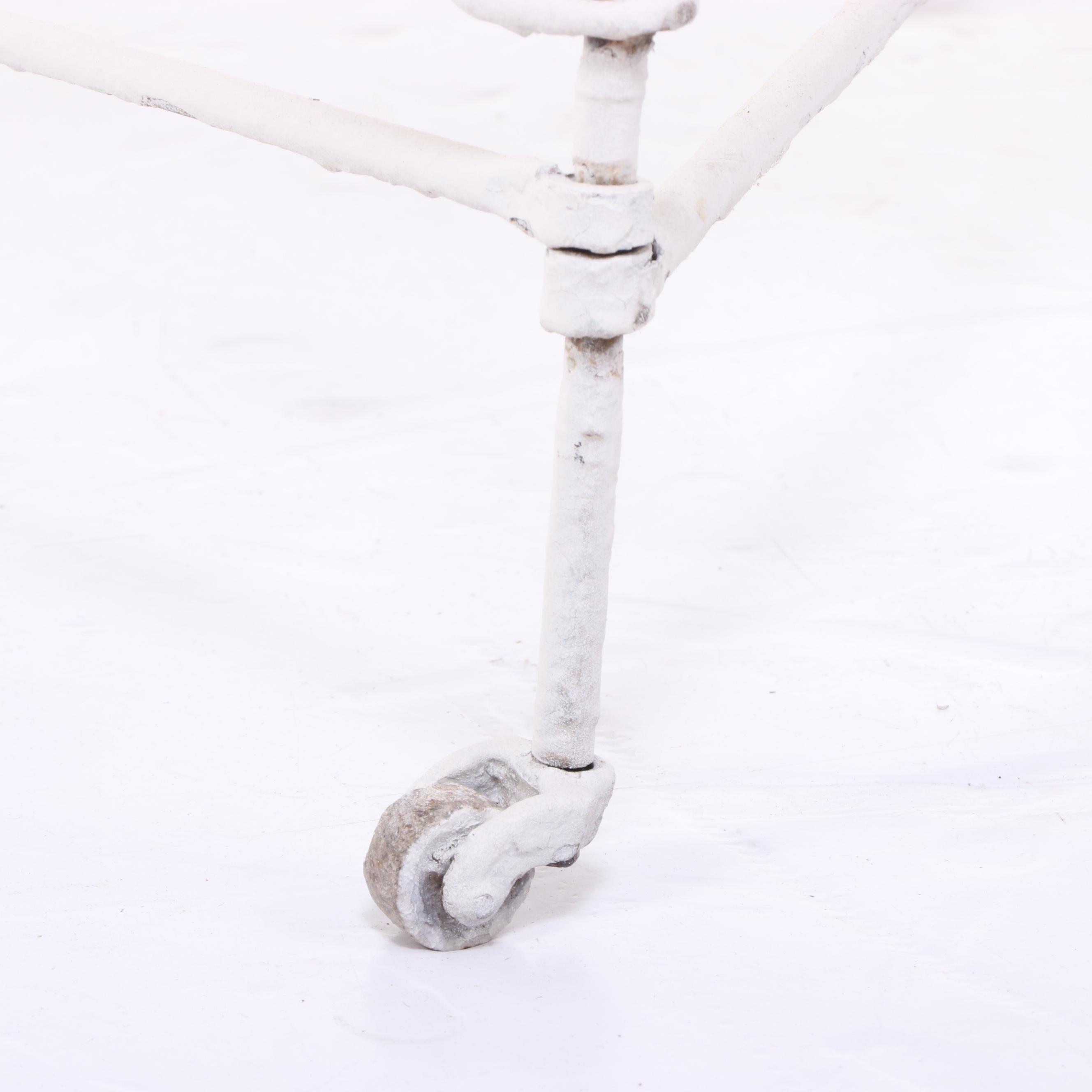 Late Victorian White-Painted Wirework Three-Tier Plant Stand