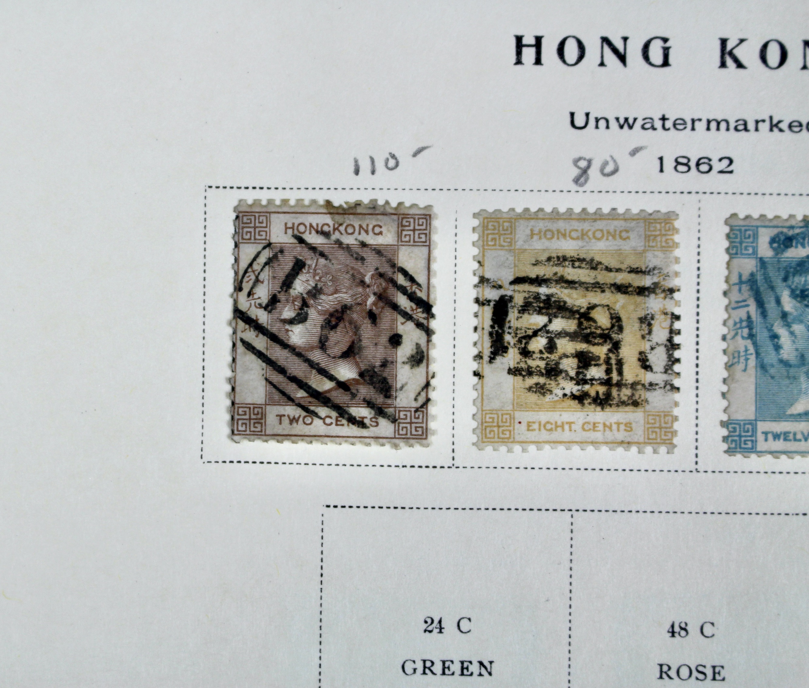 Early Hong Kong Postage Stamp Collection