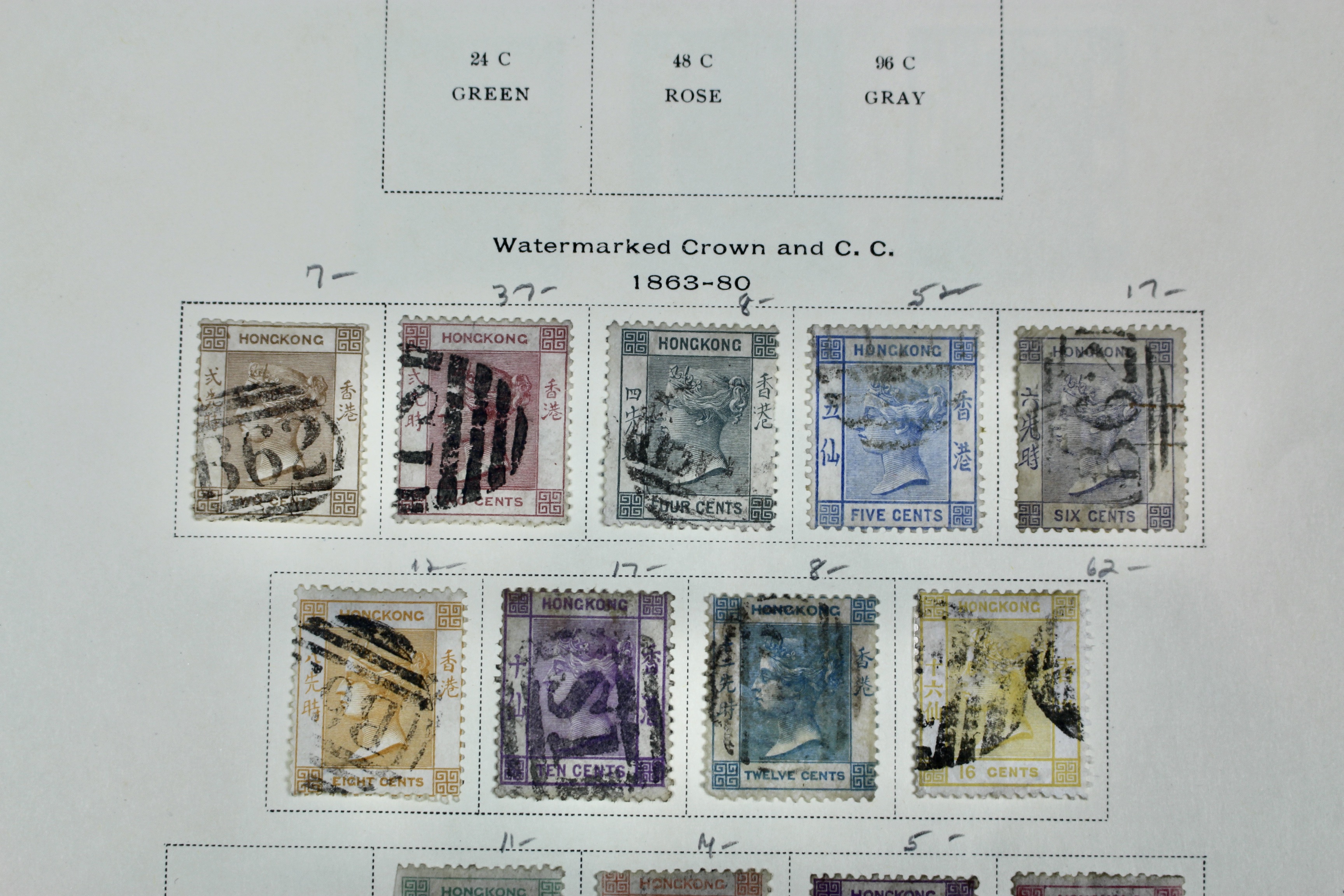 Early Hong Kong Postage Stamp Collection