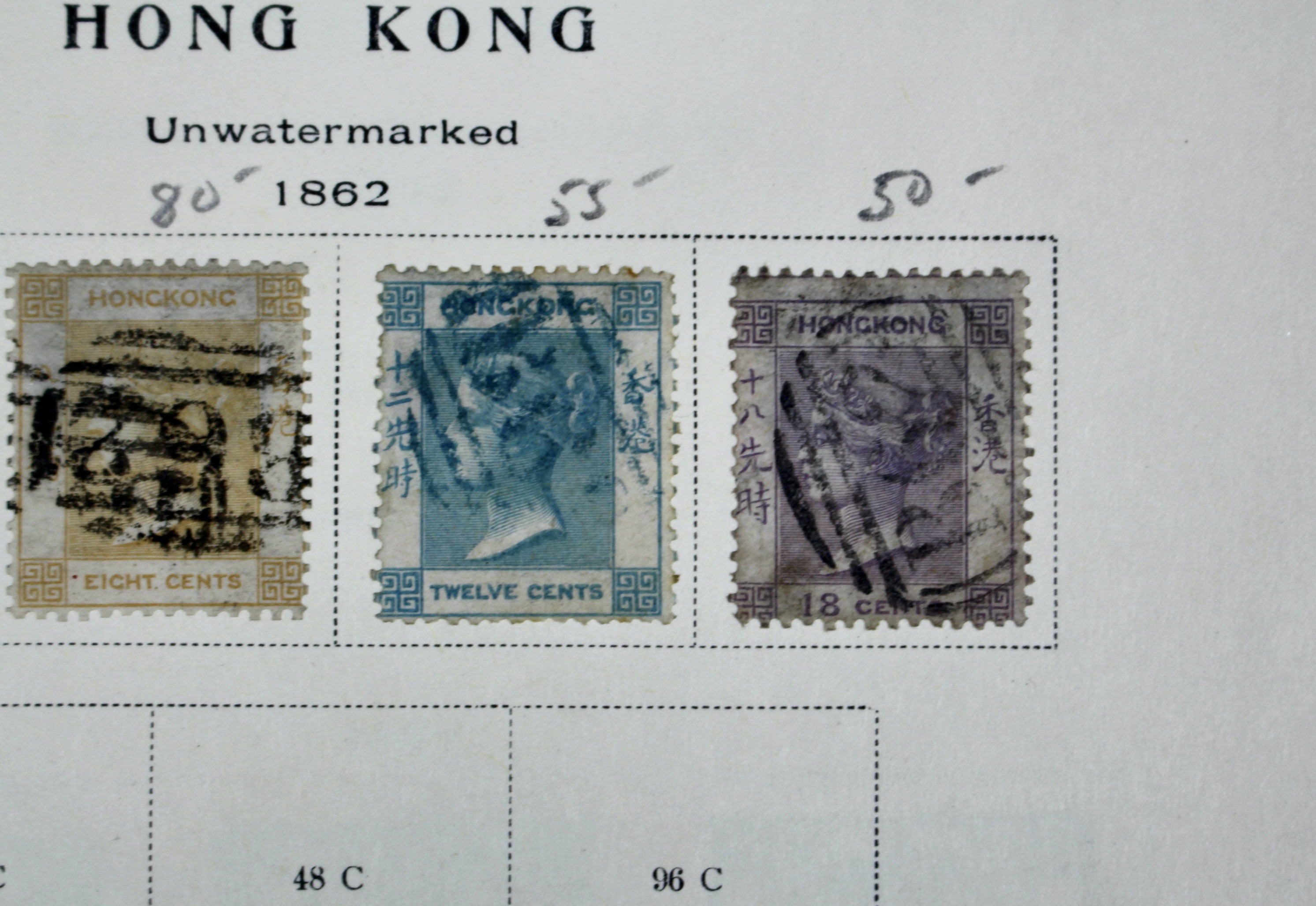 Early Hong Kong Postage Stamp Collection