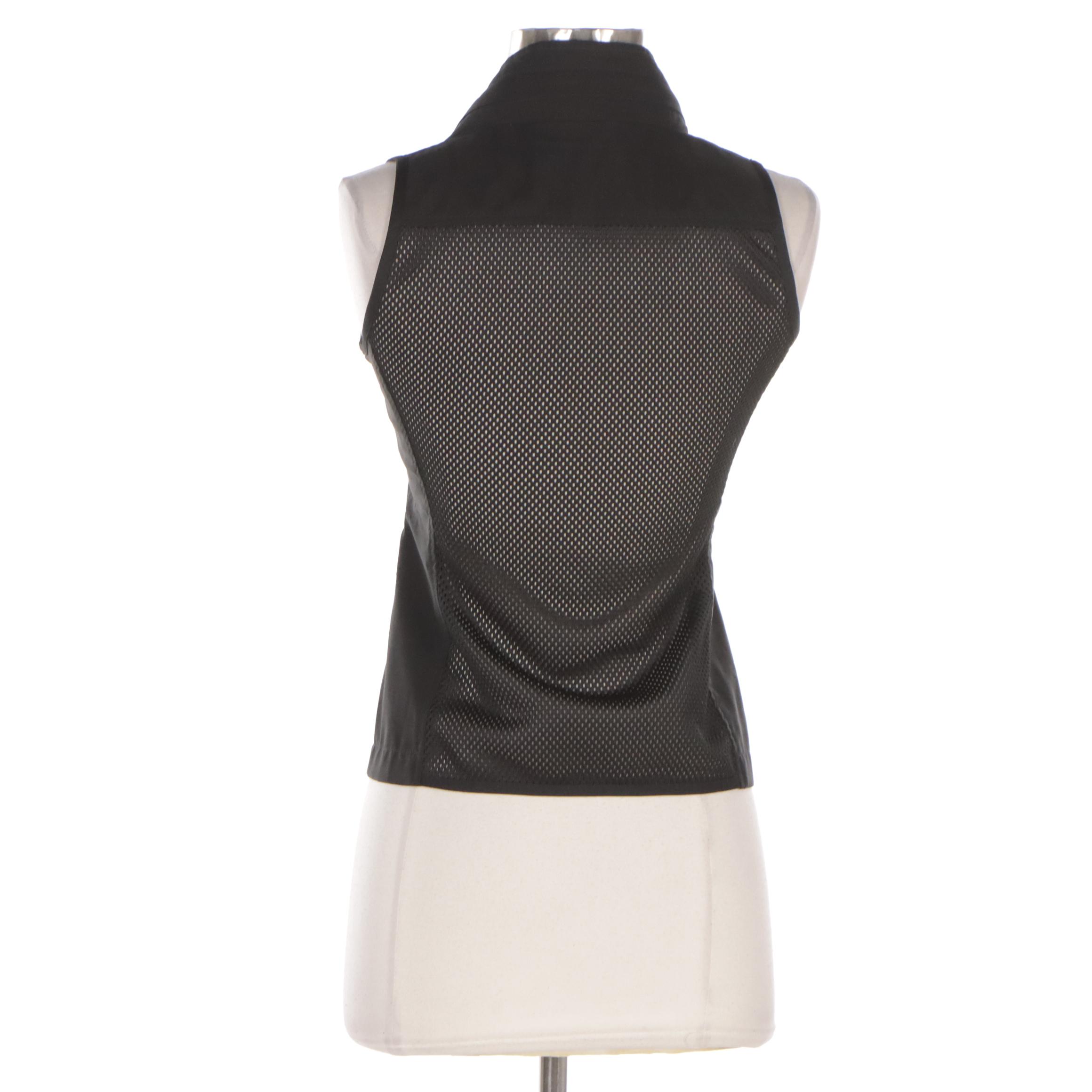 Prada Black Zip Vest in Polyester and Nylon with Zip Hood