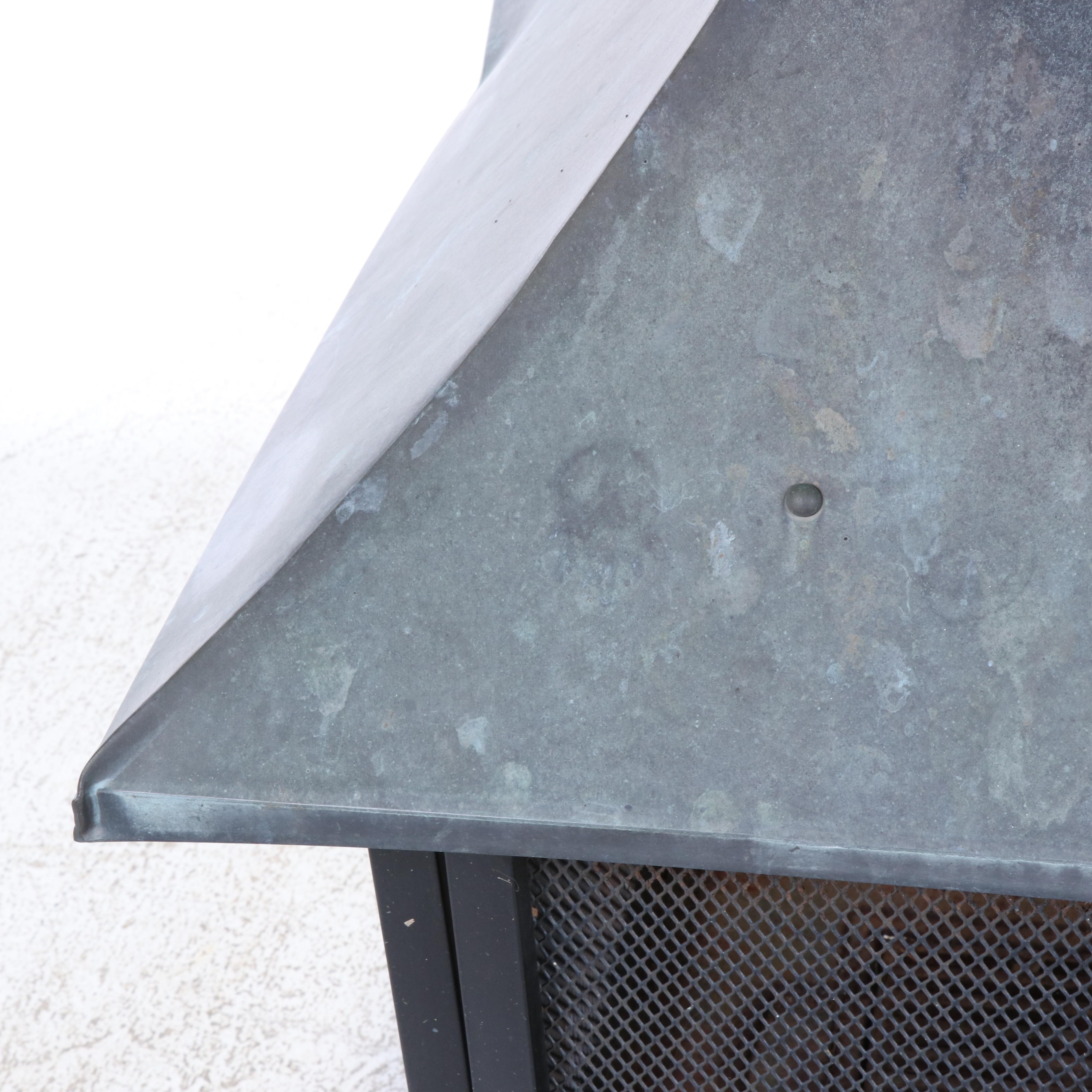 Metal and Mesh Enclosed Fire Pit