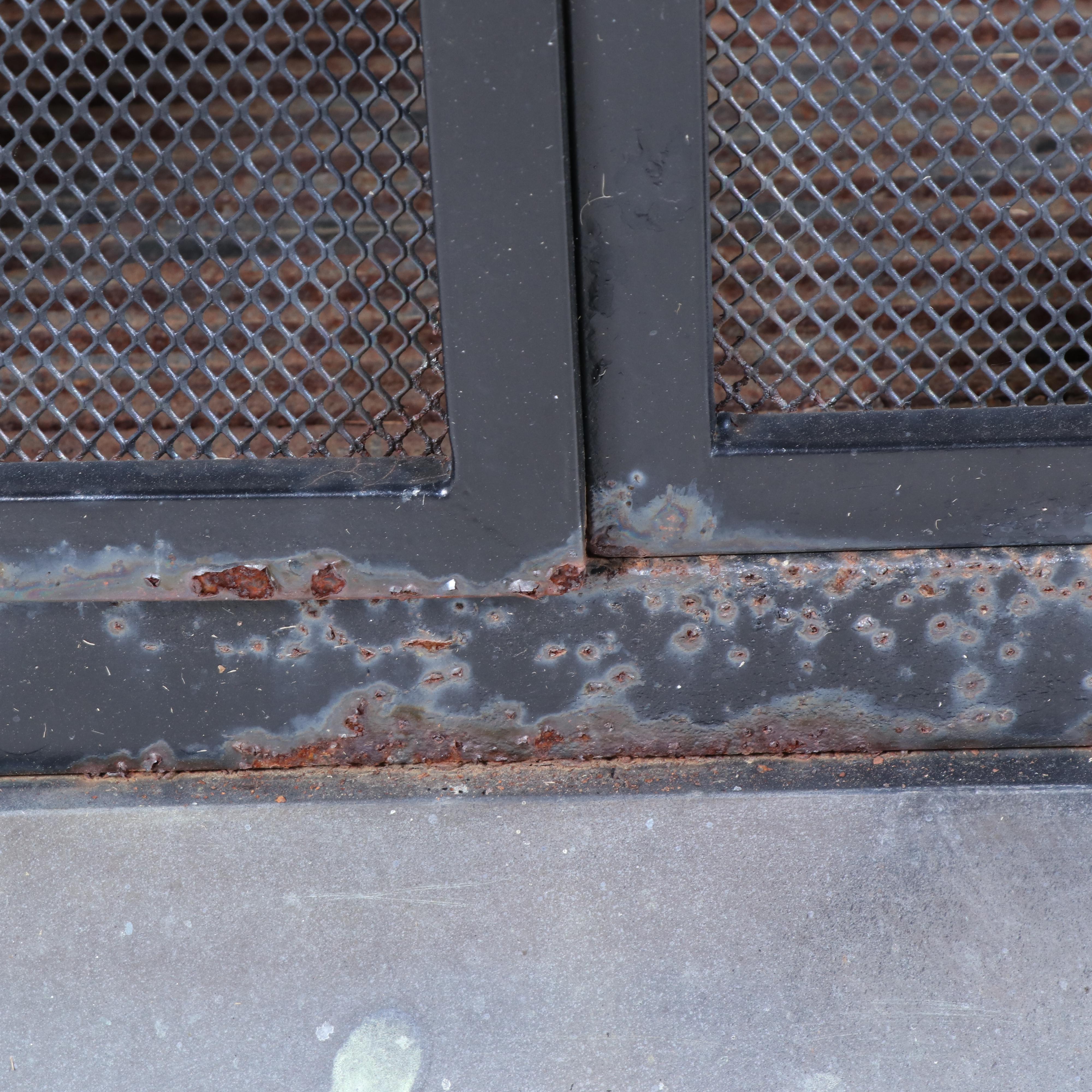 Metal and Mesh Enclosed Fire Pit