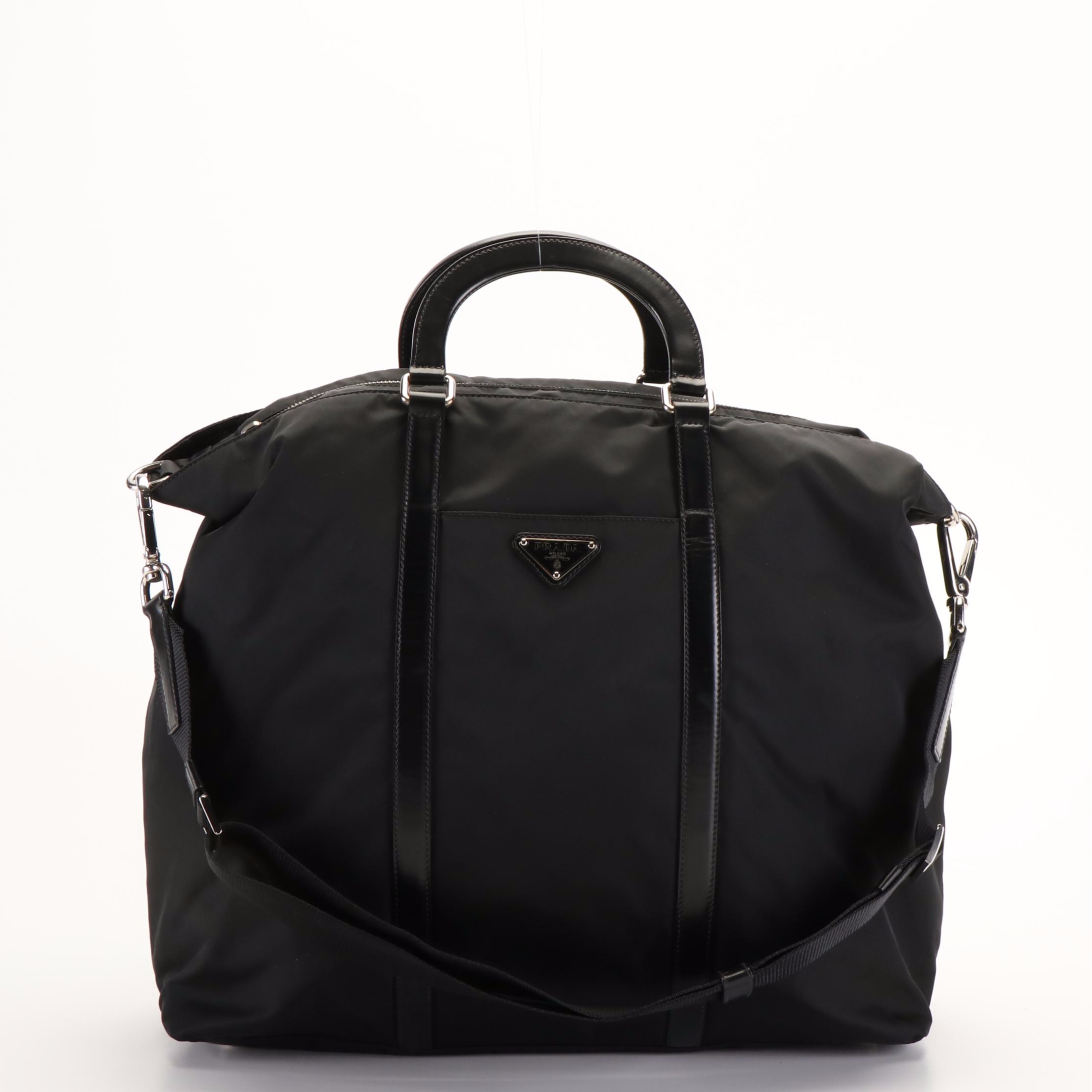 Prada 2Way Tote in Black Tessuto Nylon and Leather