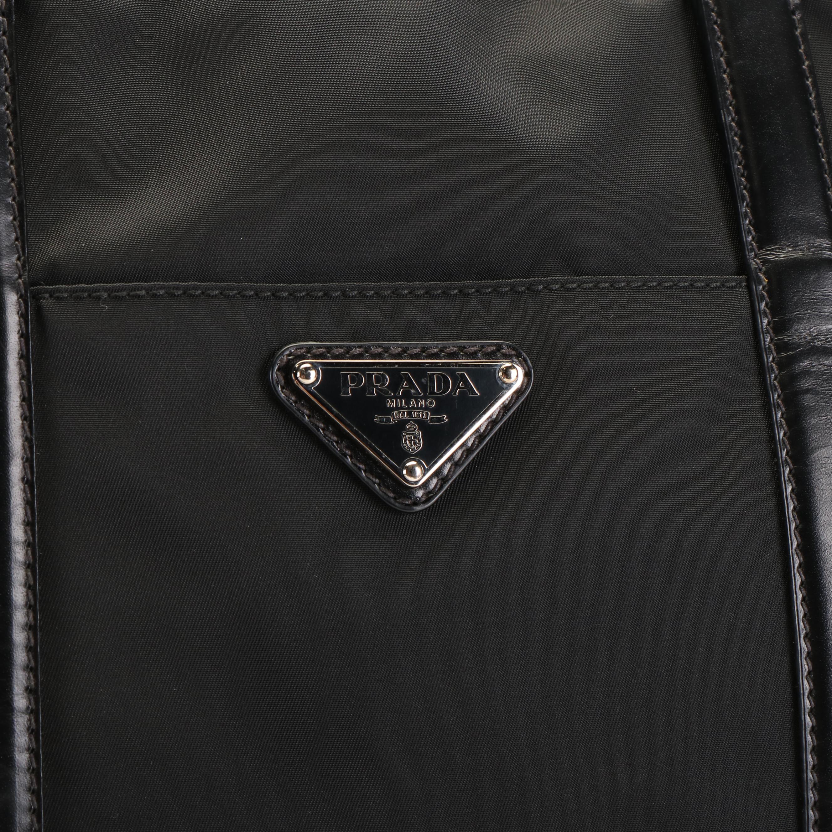 Prada 2Way Tote in Black Tessuto Nylon and Leather