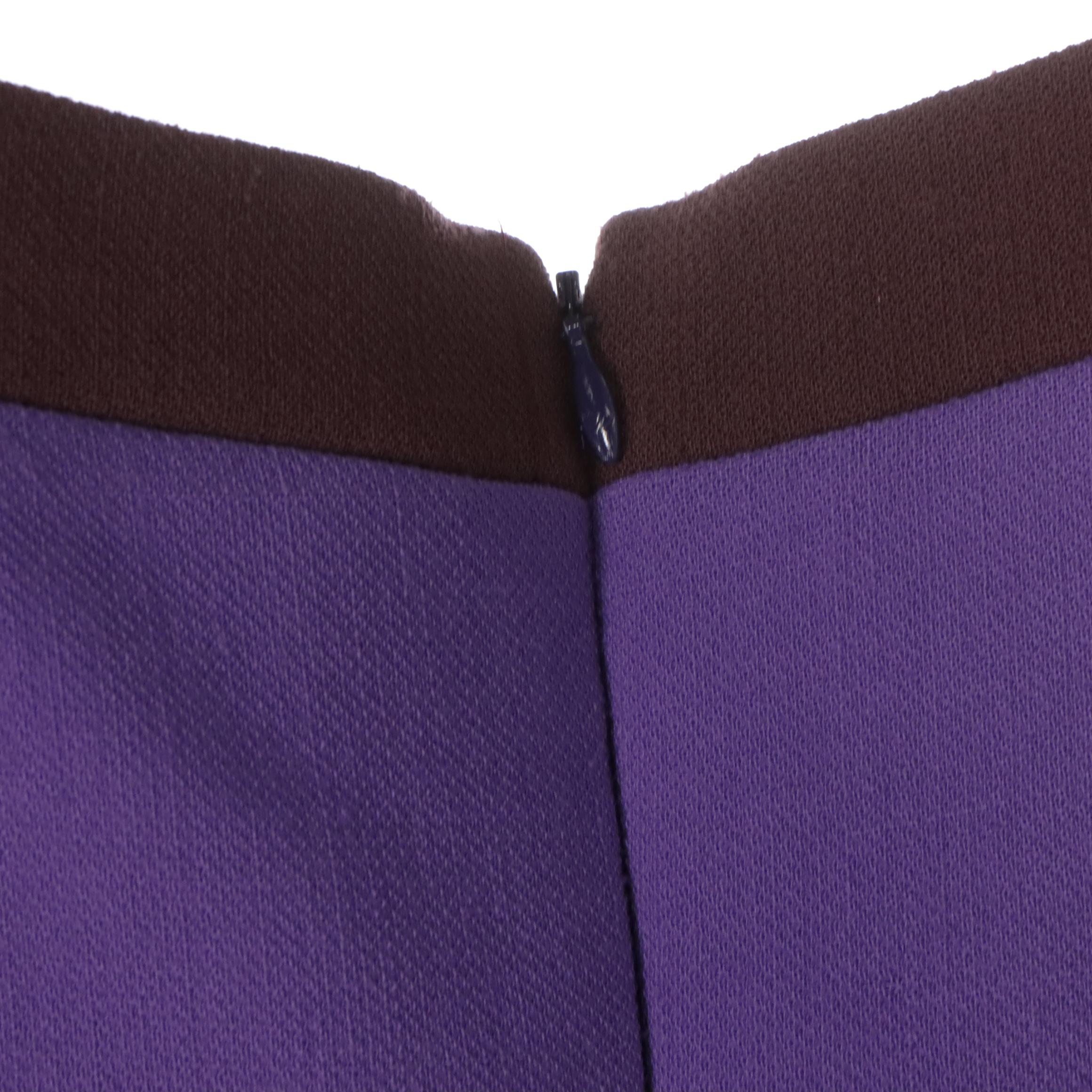 Prada Two-Tone Purple Wool Square-Neck Mod Dress, 2001