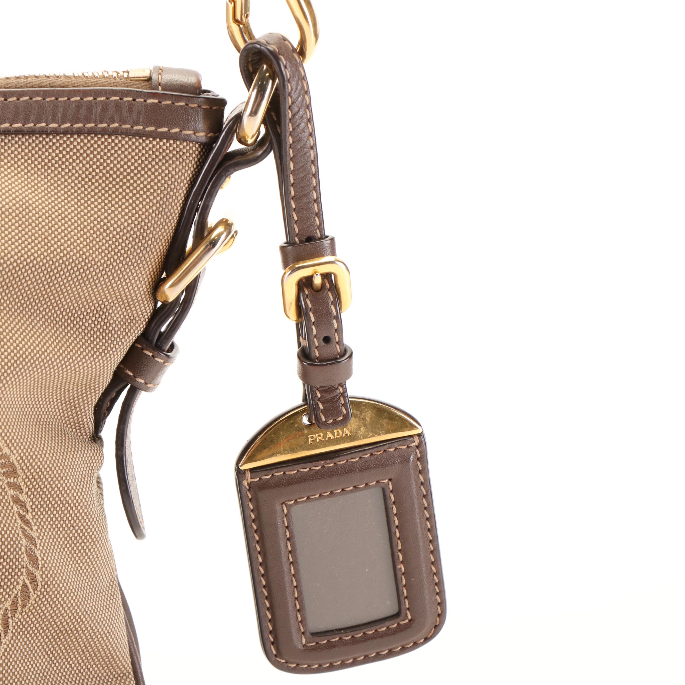 Prada Canapa Logo Crossbody Bag in Canvas and Leather