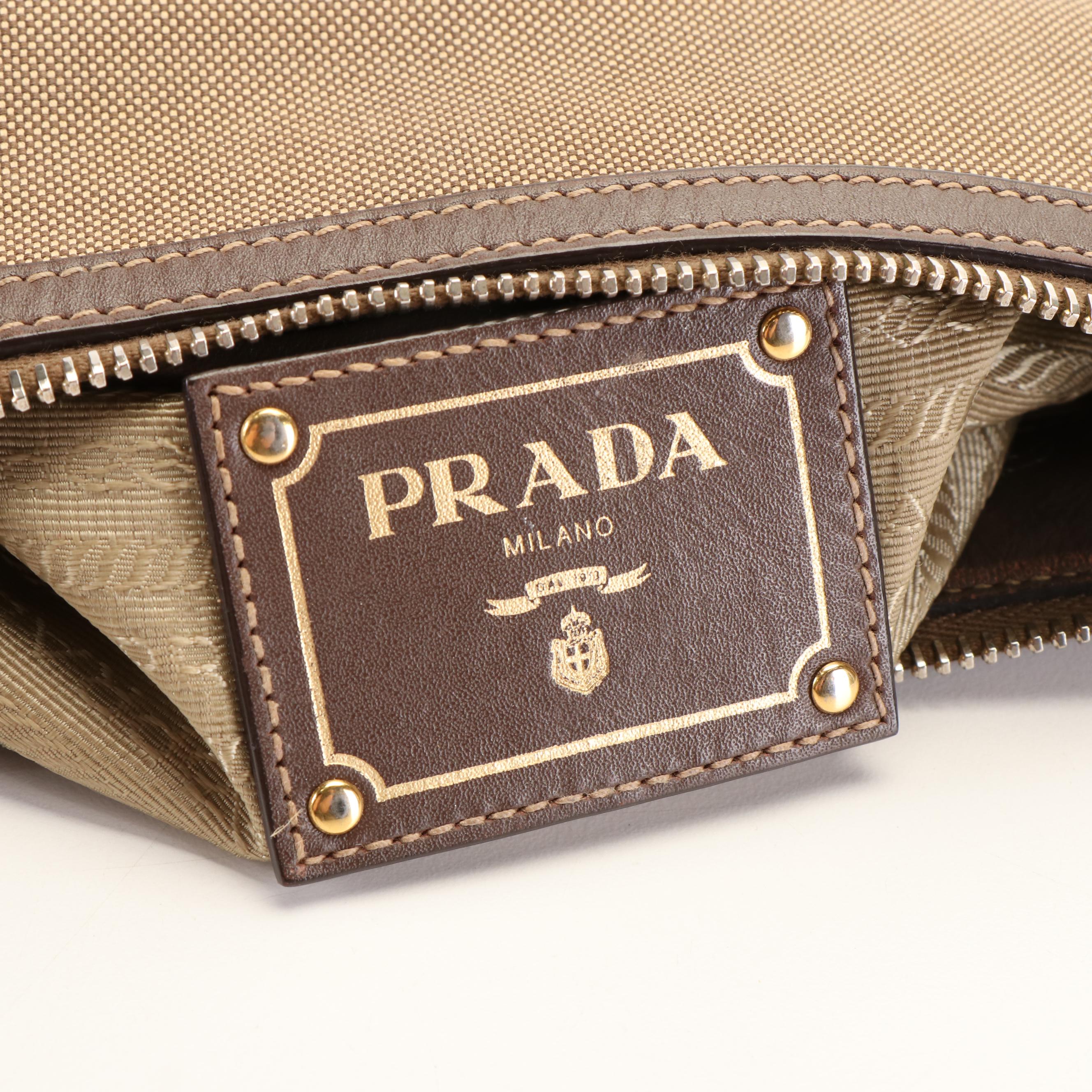 Prada Canapa Logo Crossbody Bag in Canvas and Leather