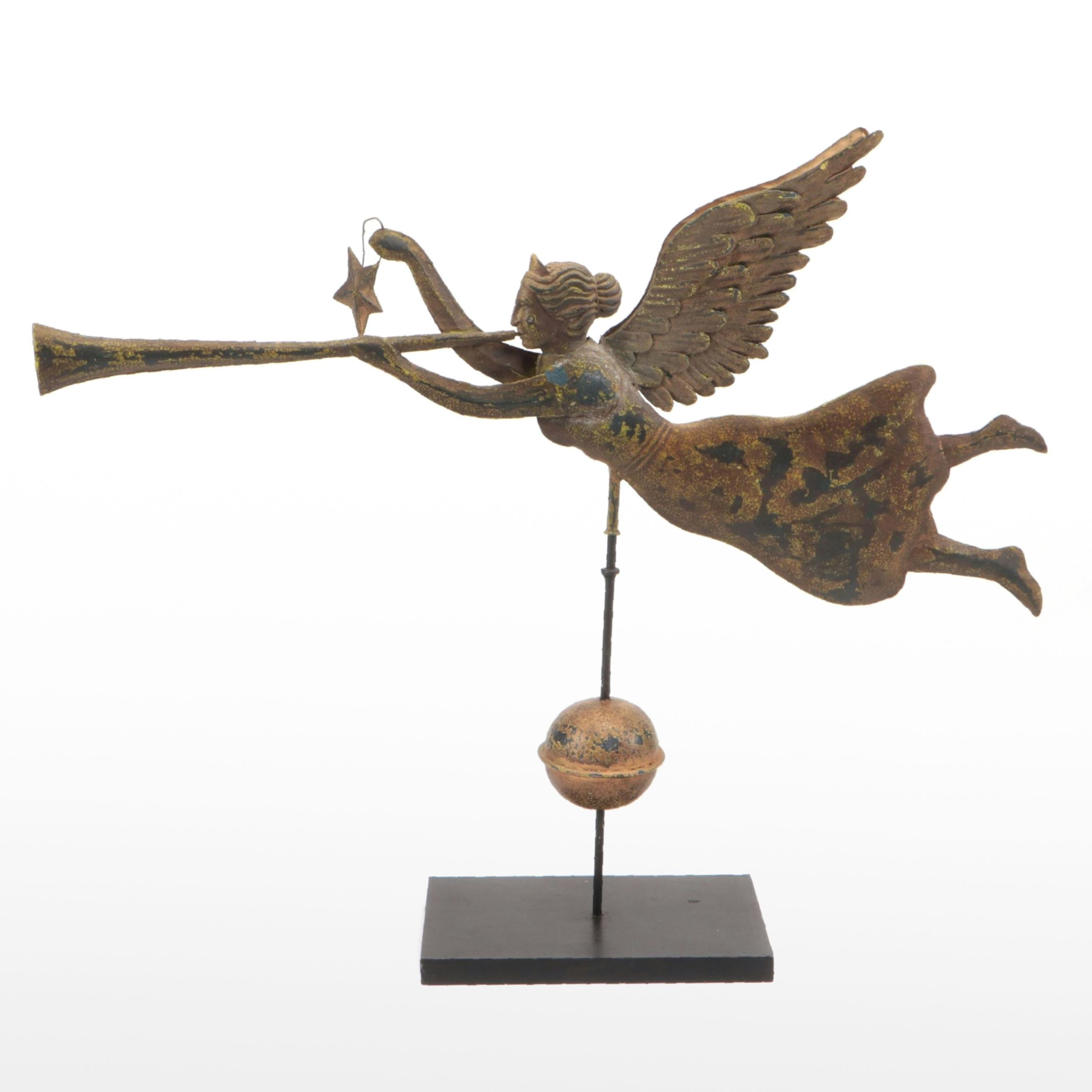 Folk Art Style Trumpeting Angel Weather Vane