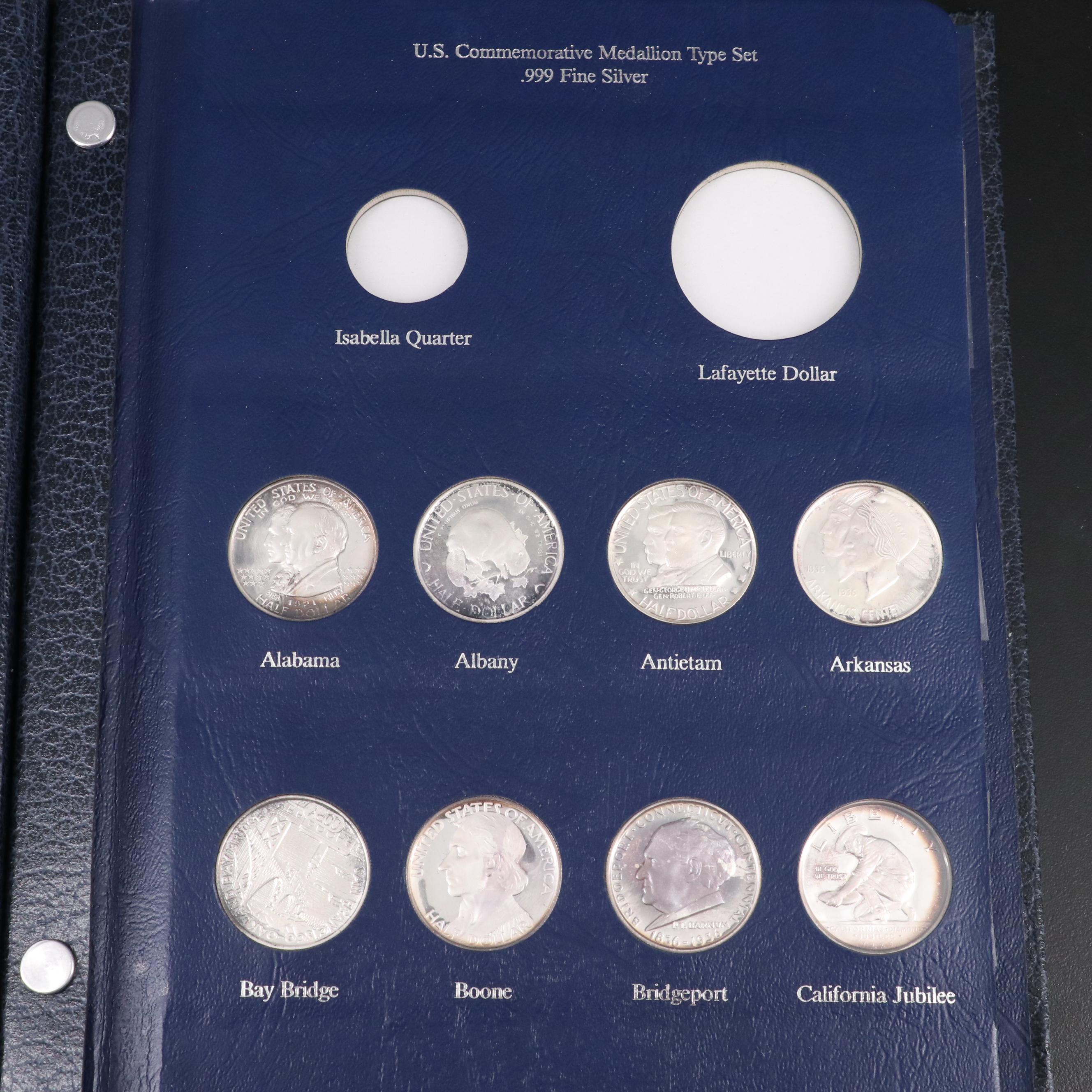 U.S. Commemorative Medallion Type Set, .999 Fine Silver