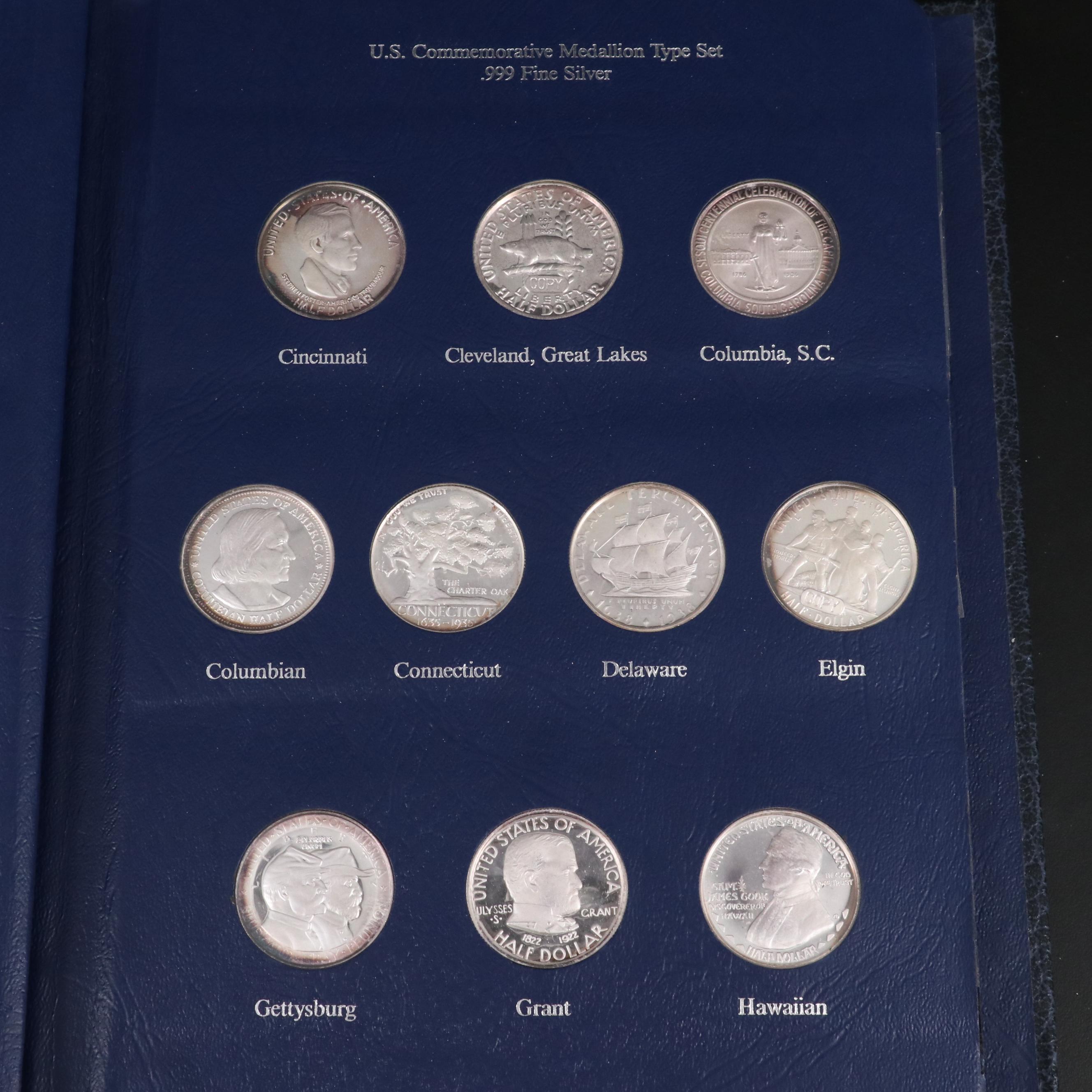 U.S. Commemorative Medallion Type Set, .999 Fine Silver