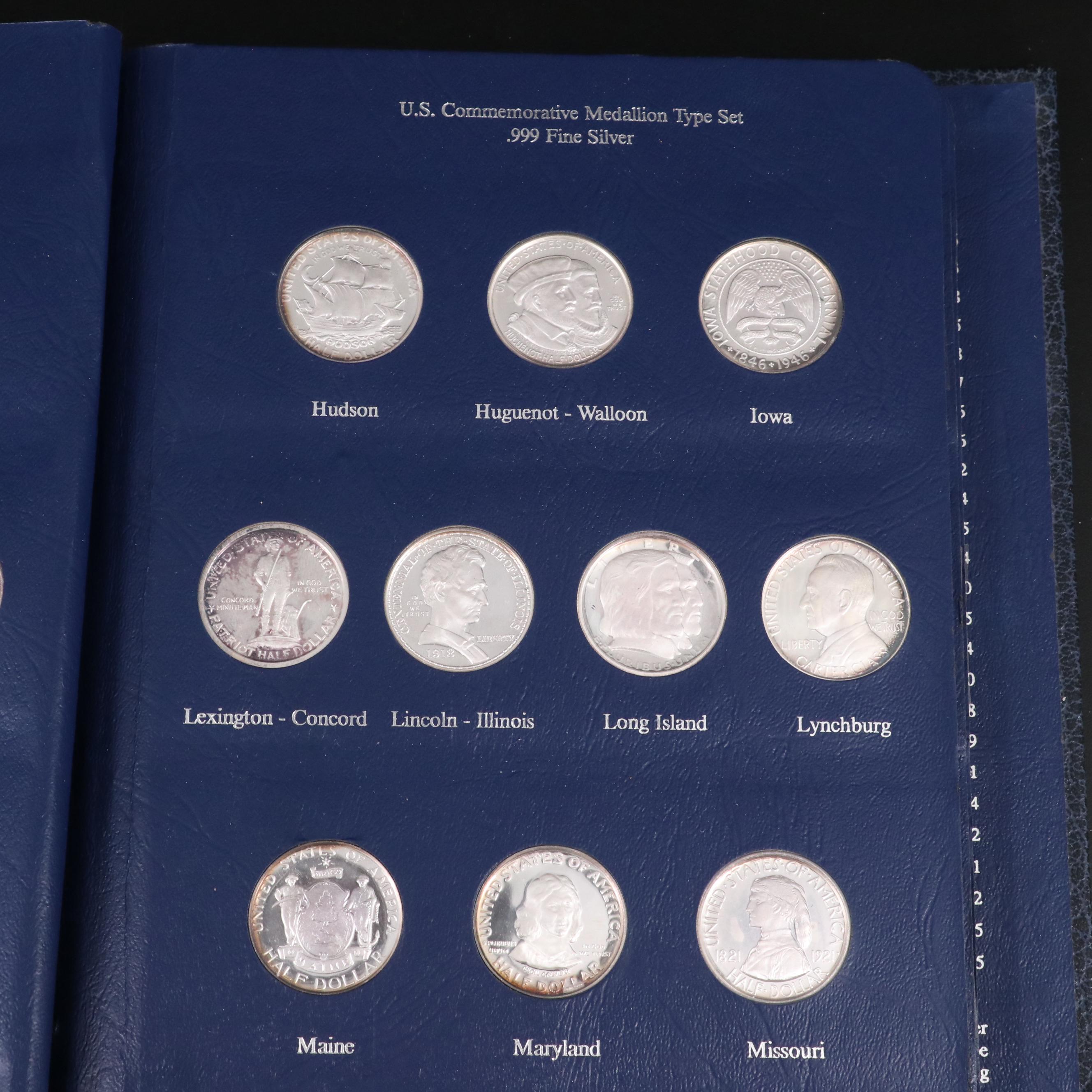 U.S. Commemorative Medallion Type Set, .999 Fine Silver