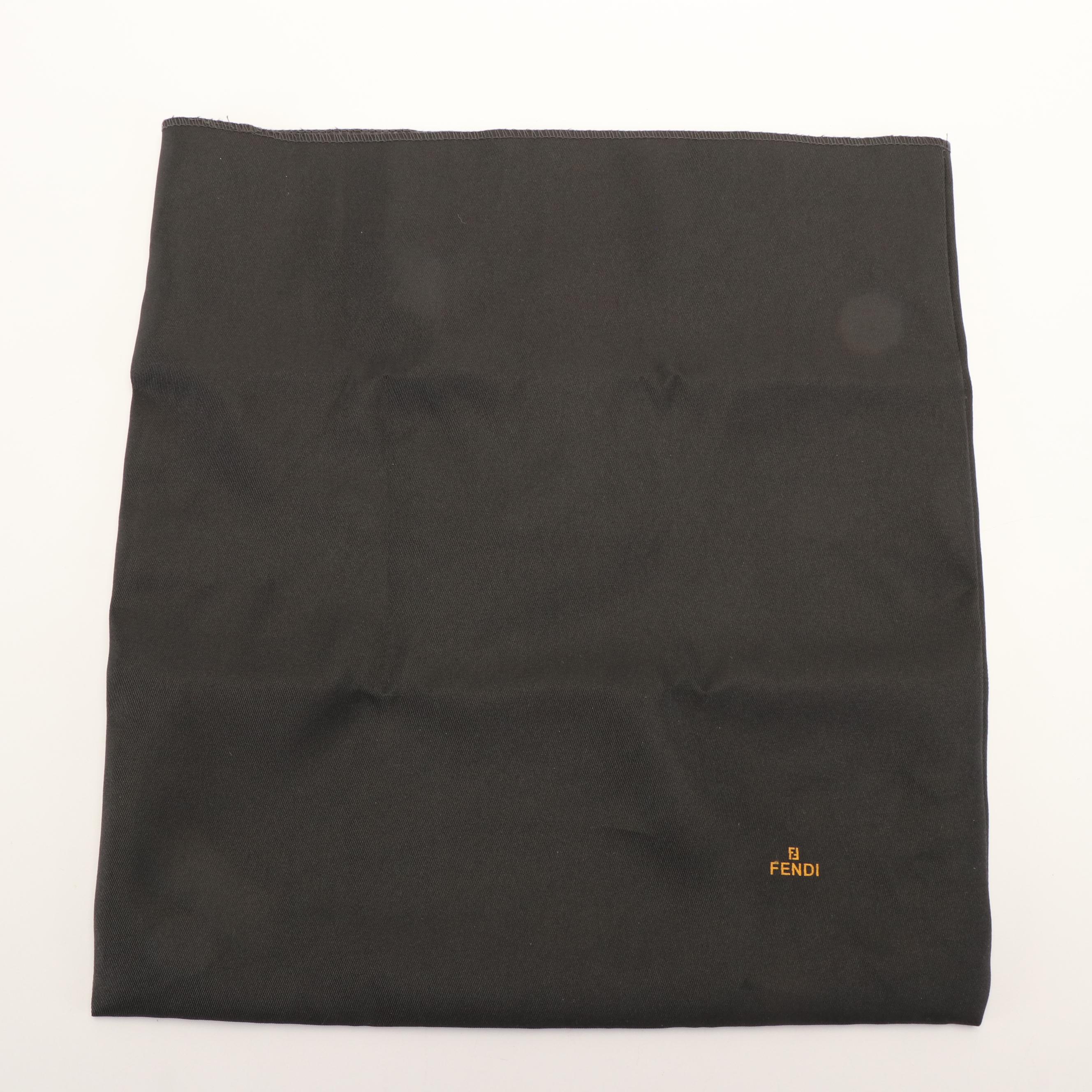 Fendi Black Zucchino Canvas Baguette Handbag