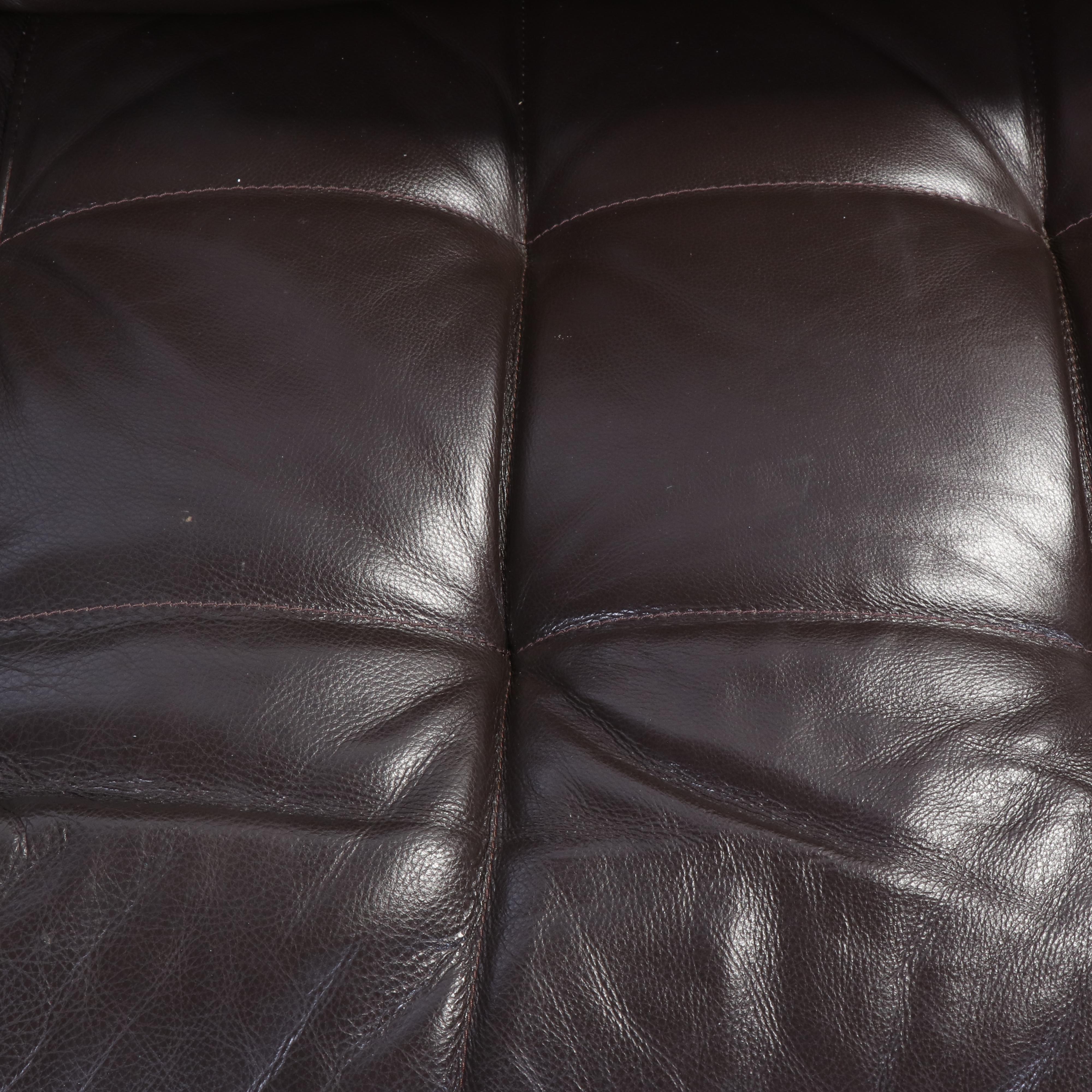 Two-Piece Italsofa Modernist Style Brown Leather Sectional Sofa