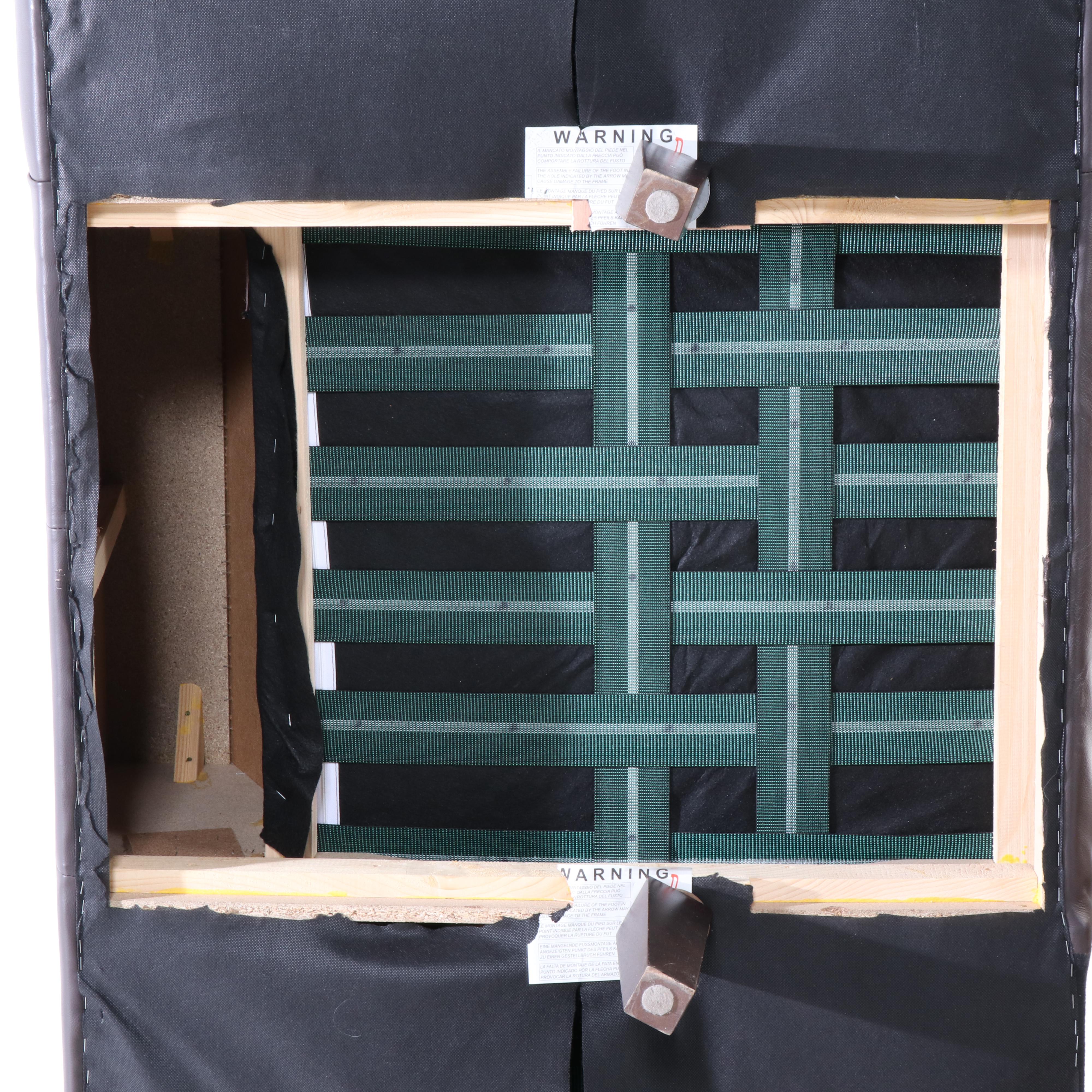 Two-Piece Italsofa Modernist Style Brown Leather Sectional Sofa