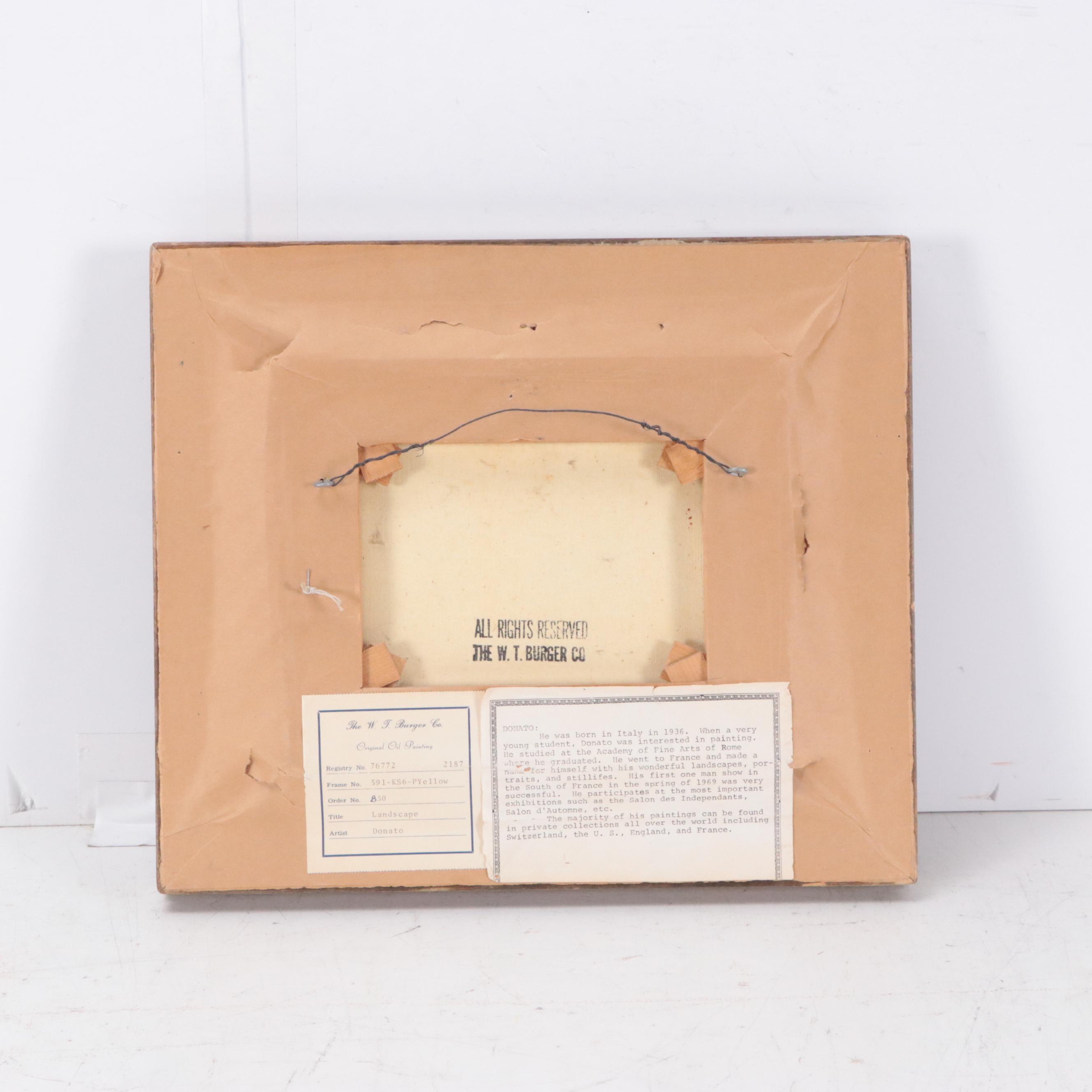 Donati Oil Painting of River Landscape, Mid to Late 20th Century