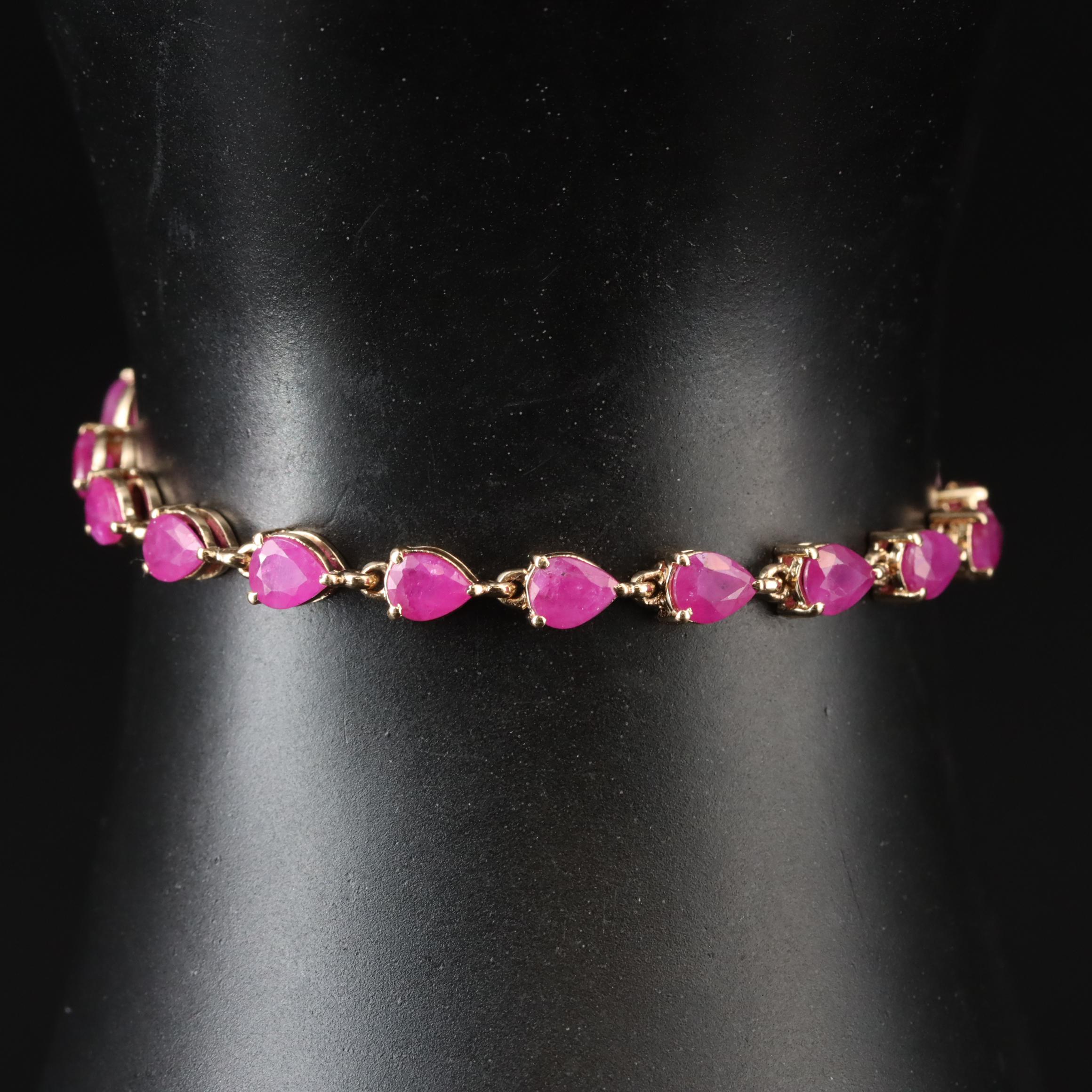 14K Ruby Line Bracelet
