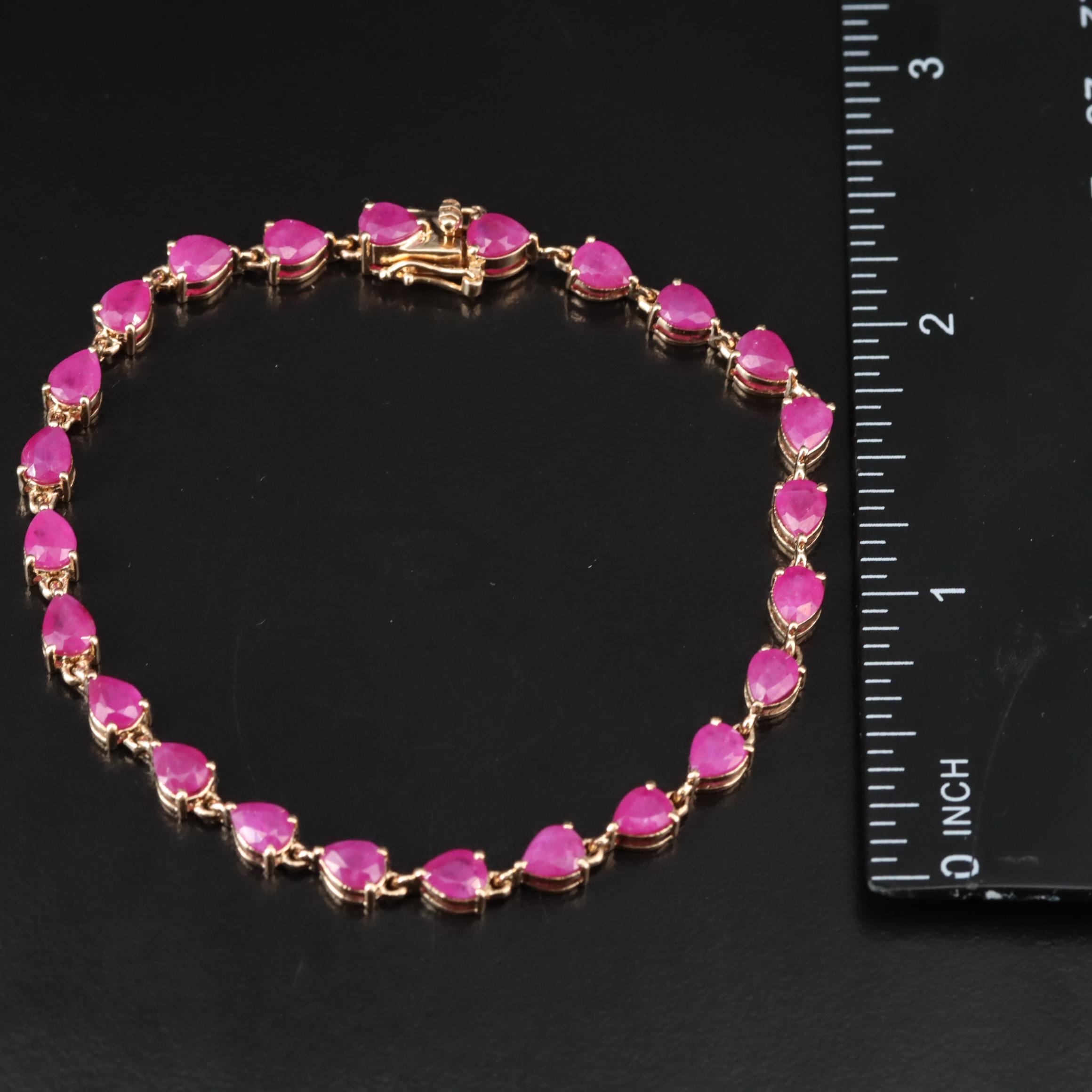 14K Ruby Line Bracelet