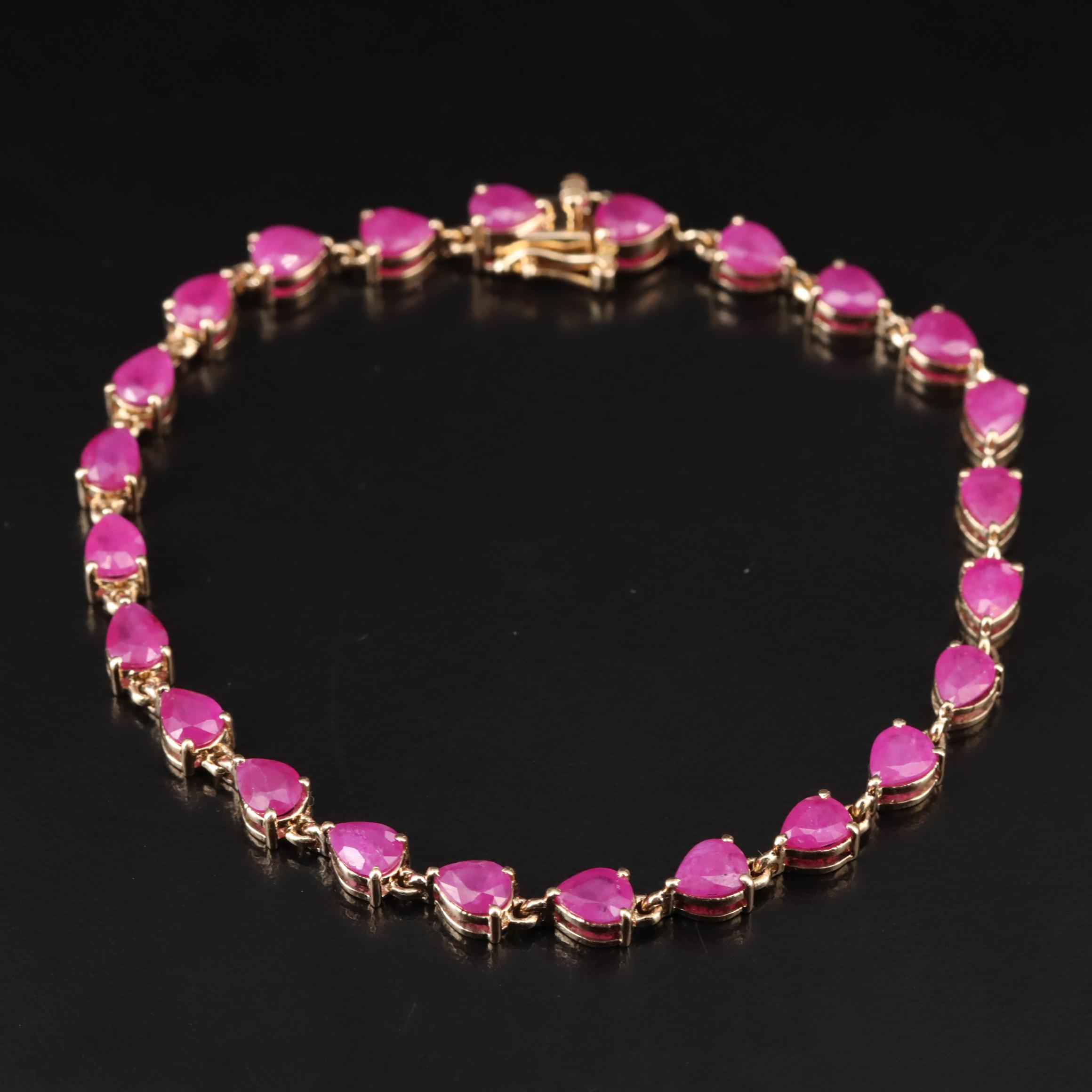 14K Ruby Line Bracelet