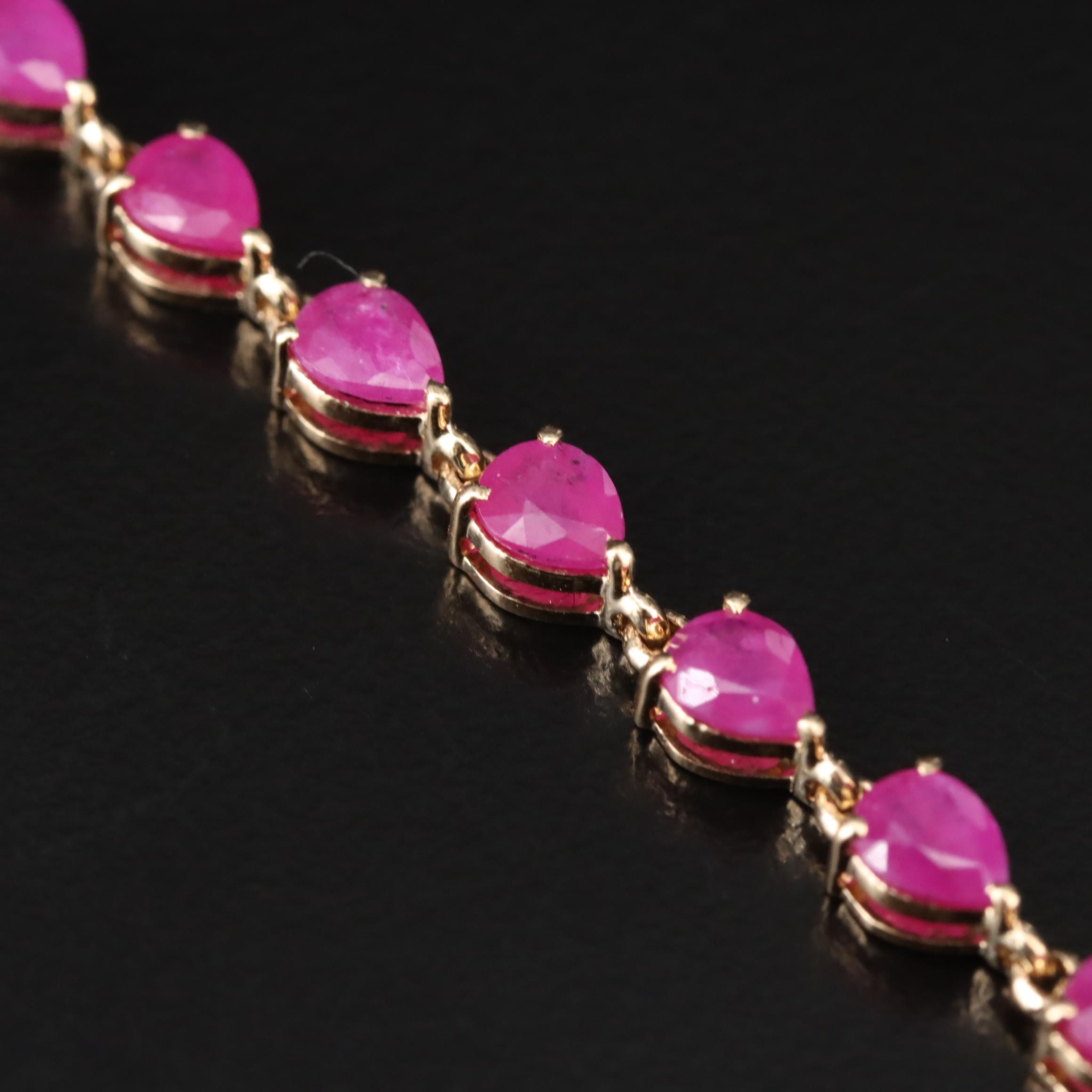14K Ruby Line Bracelet