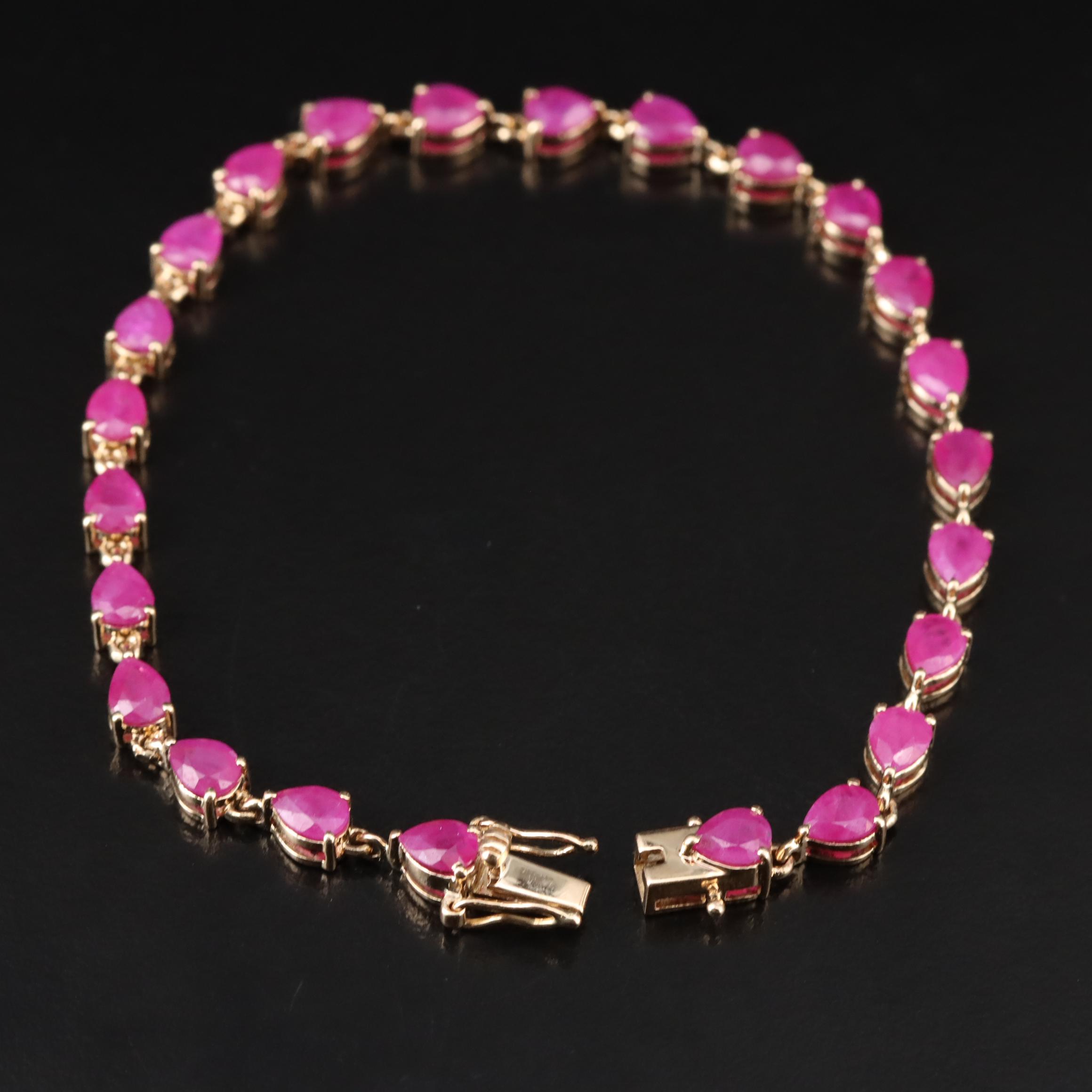 14K Ruby Line Bracelet