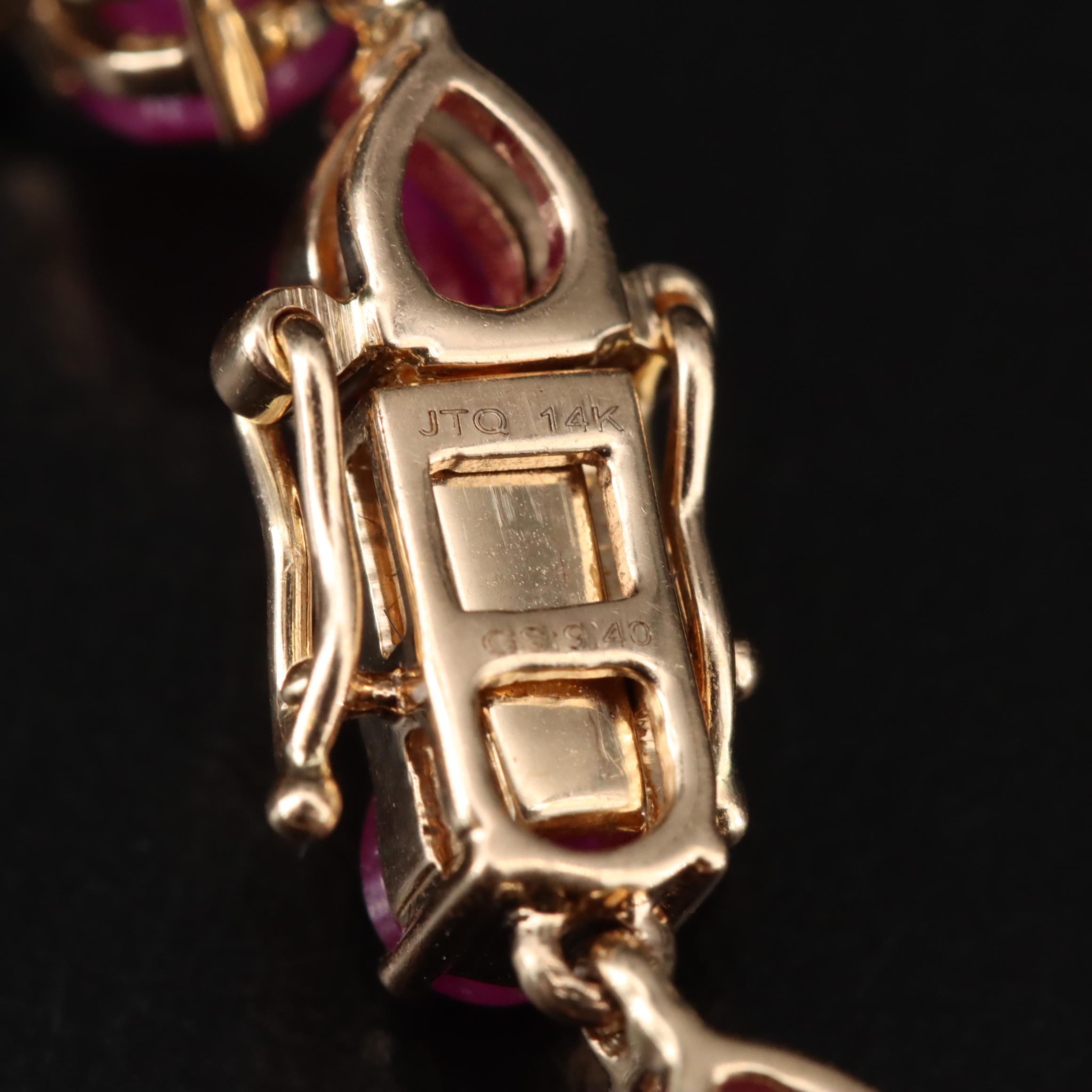 14K Ruby Line Bracelet
