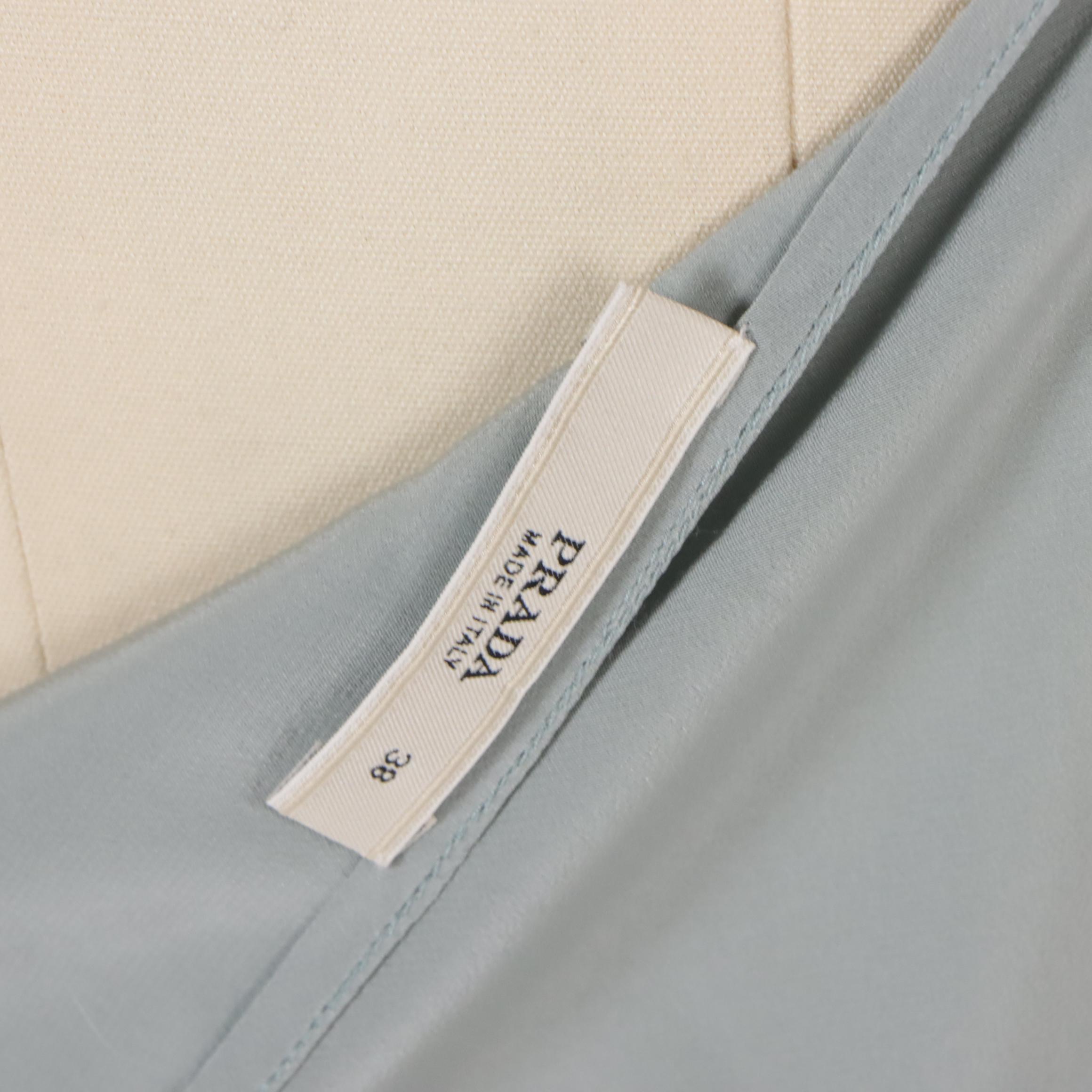 Prada Spaghetti Strap Mini Dress in Colorblock Silk