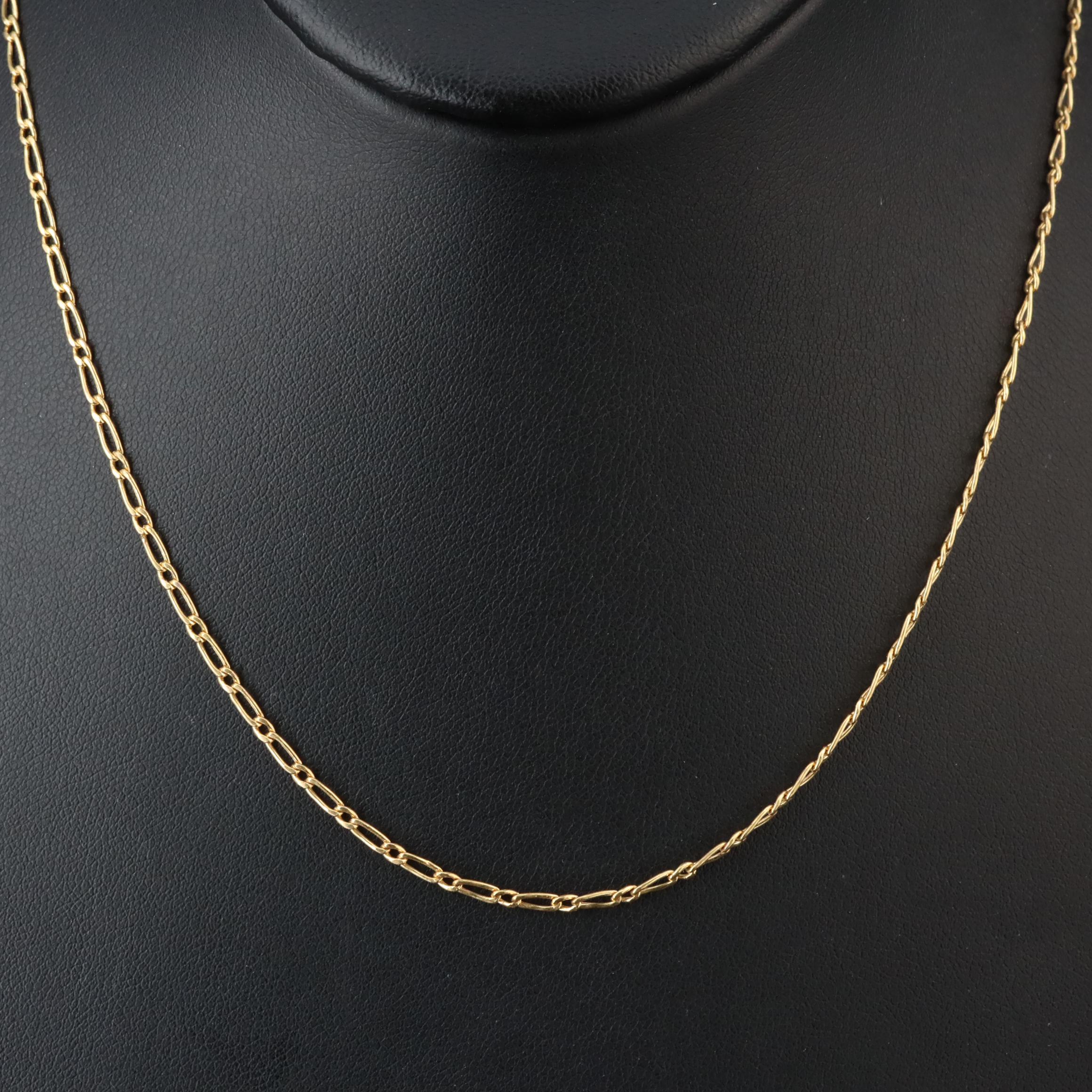 Italian 10K Figaro Chain Necklace