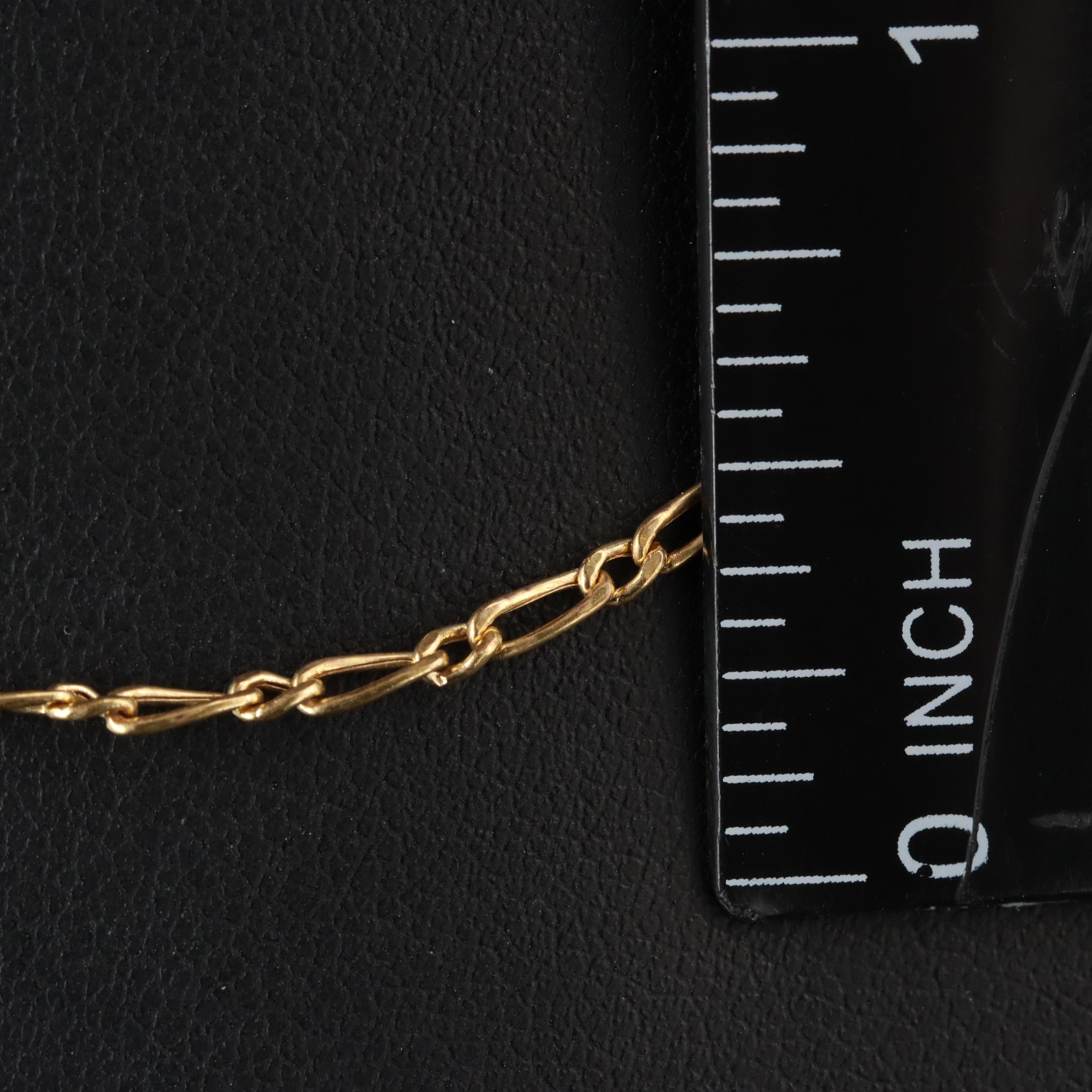 Italian 10K Figaro Chain Necklace
