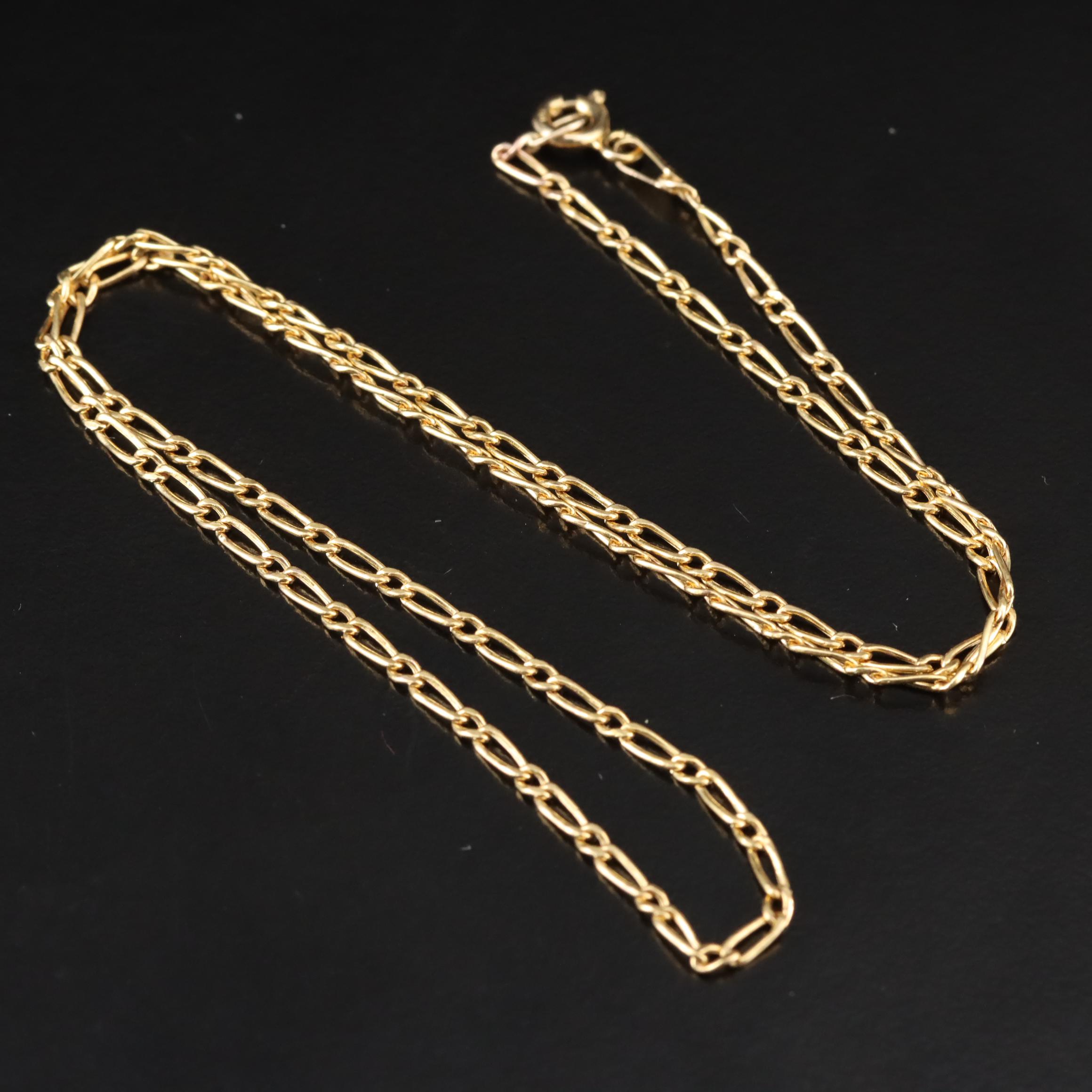 Italian 10K Figaro Chain Necklace