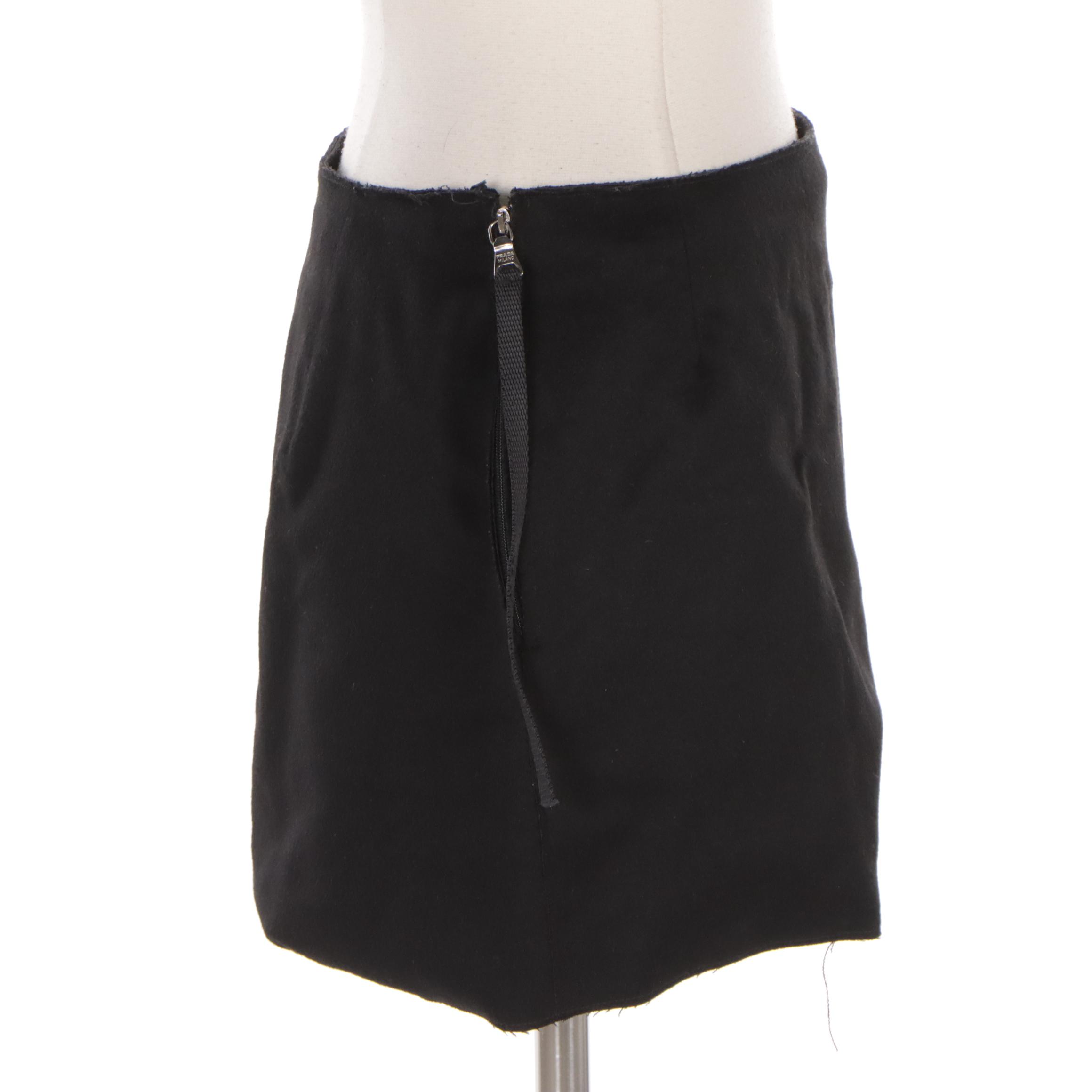 Prada Miniskirt in Camel Hair Blend