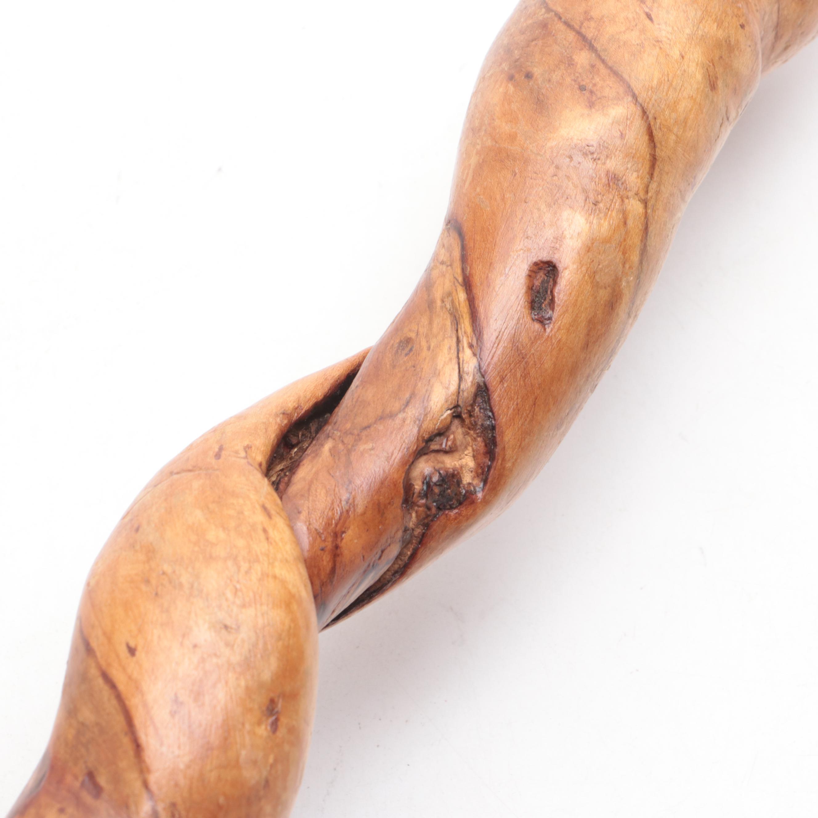 Twisted Vine Walking Stick With Brass Hames Knob